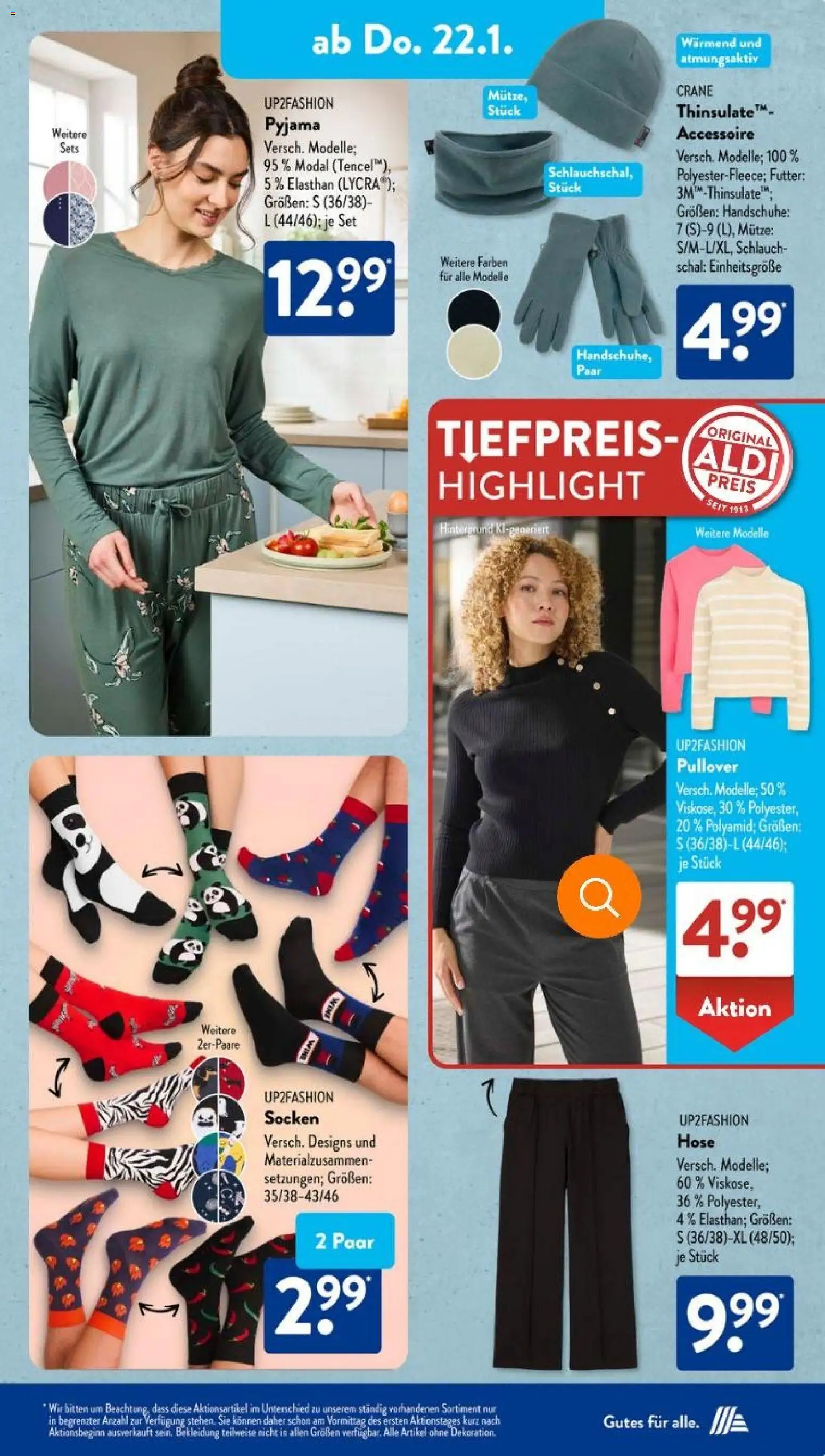 Aldi Süd Prospekt 	 – gültig ab 19.01.2026 | Seite: 17 | Produkte: Up2fashion, Pullover, Hose, Socken