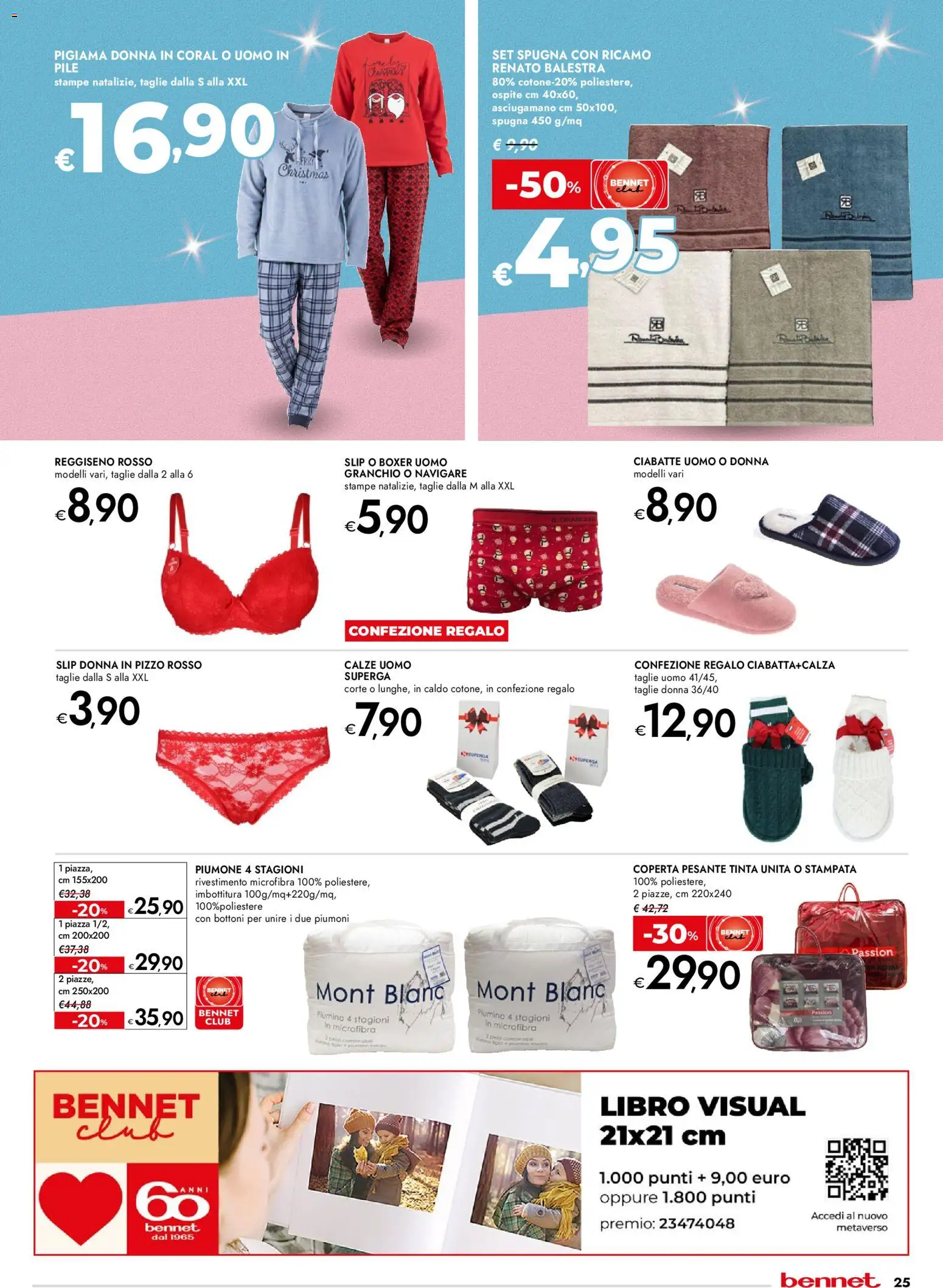 Volantino bennet del 11.12.2025 | Pagina: 25 | Prodotti: Pile, Reggiseno, Slip, Asciugamano
