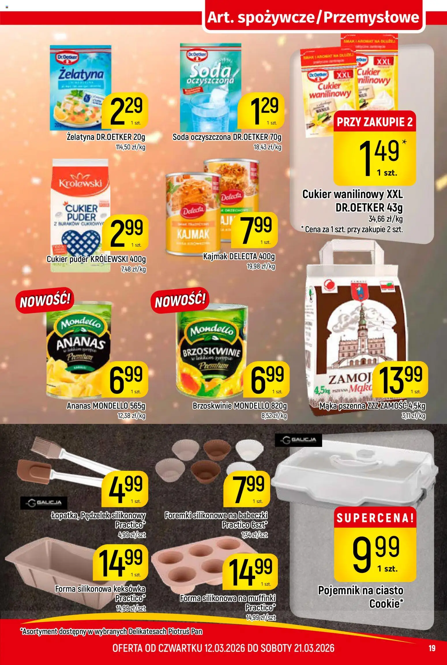 Piotruś Pan gazetka od 12.03.2026 | Strona: 19 | Produkty: Żelatyna, Ciasto, Soda oczyszczona, Puder