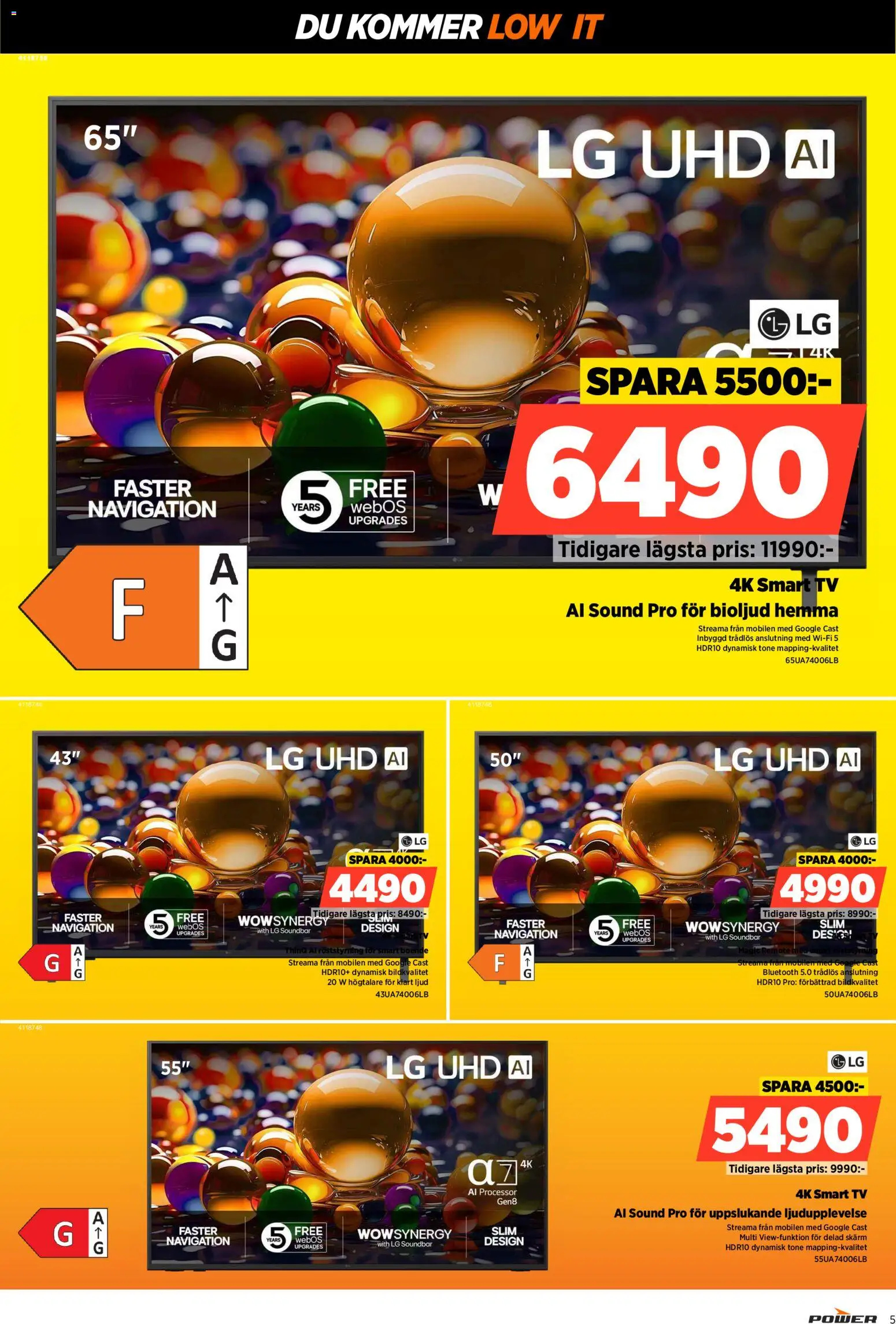 Power reklamblad aktuell från 26.01.2026 | Sida: 5 | Produkter: Smart tv, Tv, Högtalare, Wifi