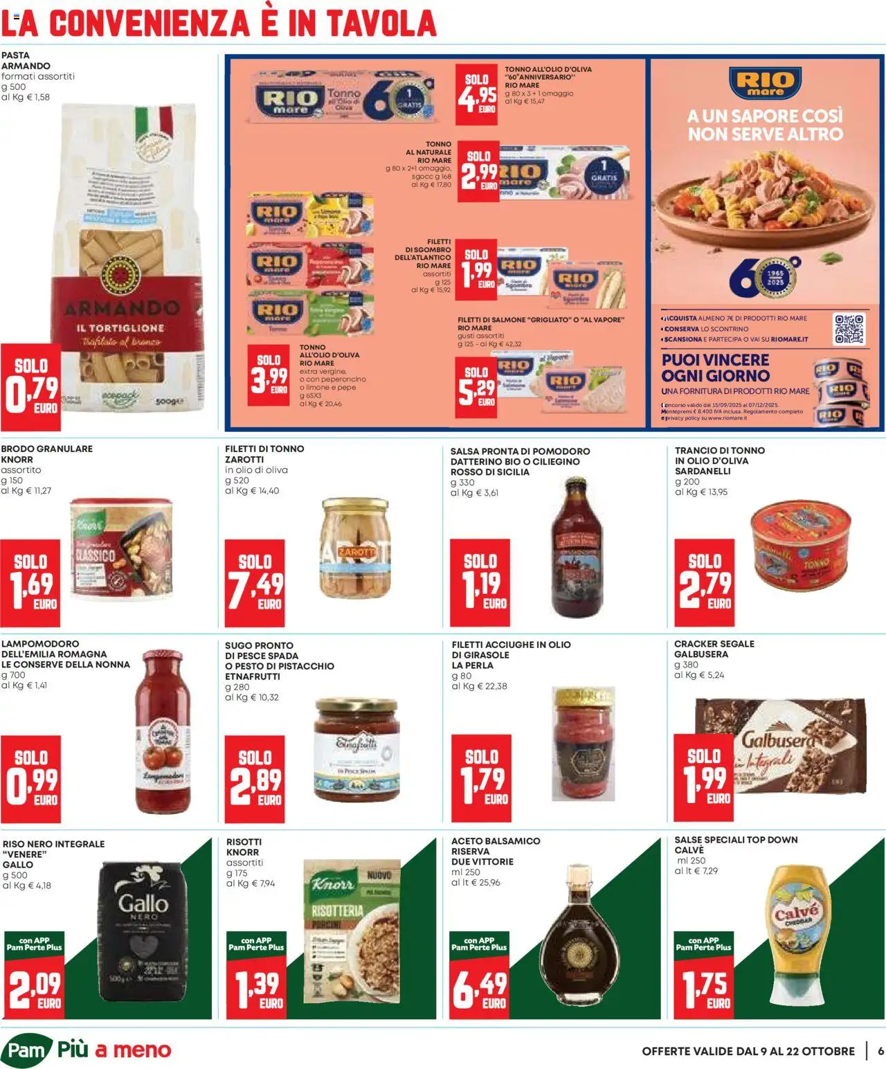 Volantino Panorama del 09.10.2025 | Pagina: 6 | Prodotti: Riso, Pesce, Peperoncino, Sgombro