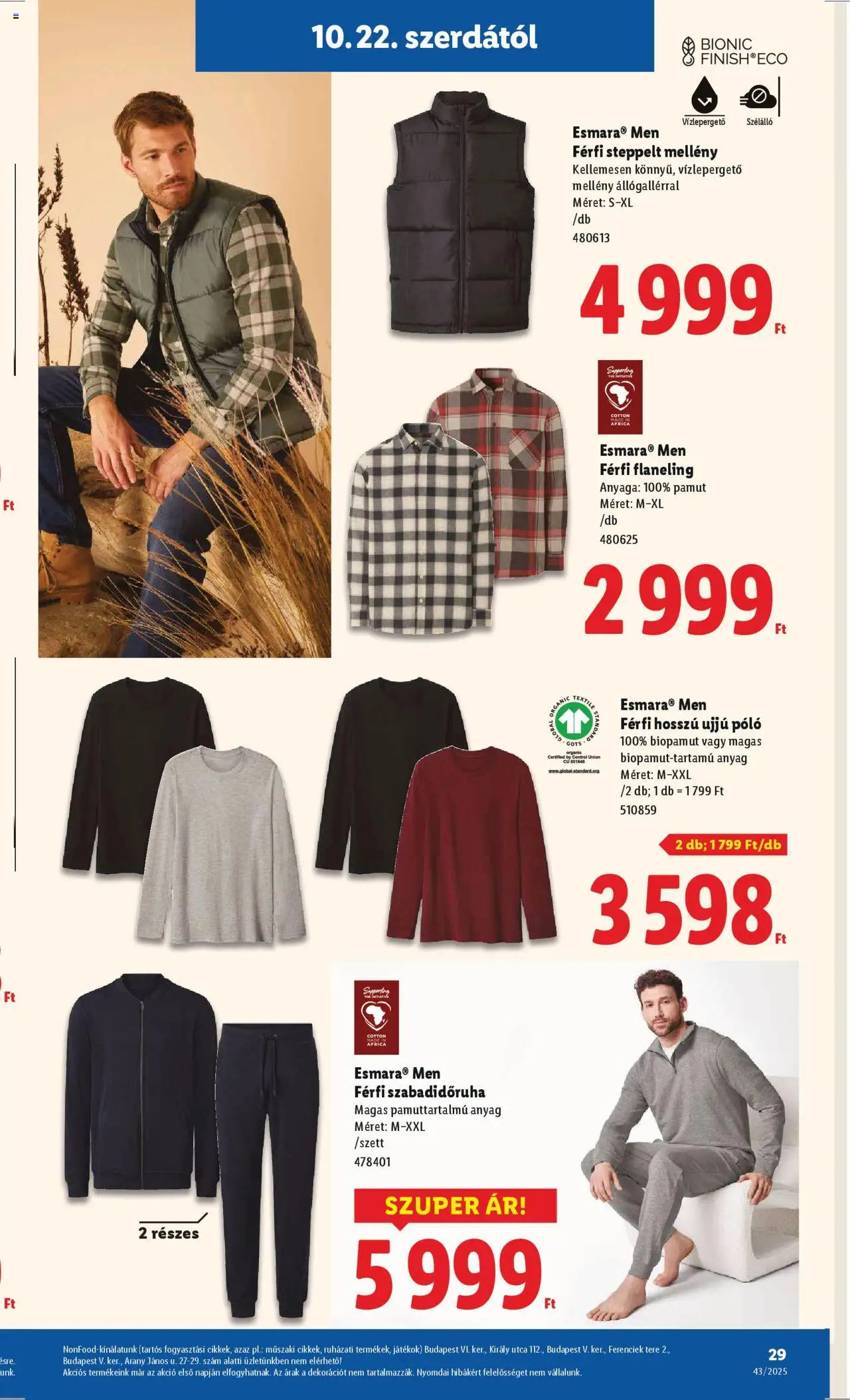 Lidl akciós ujság - amely érvényes a következő dátumtól: 22.10.2025 | Oldal: 29 | Termékek: Szabadidőruha, Játékok, Mellény