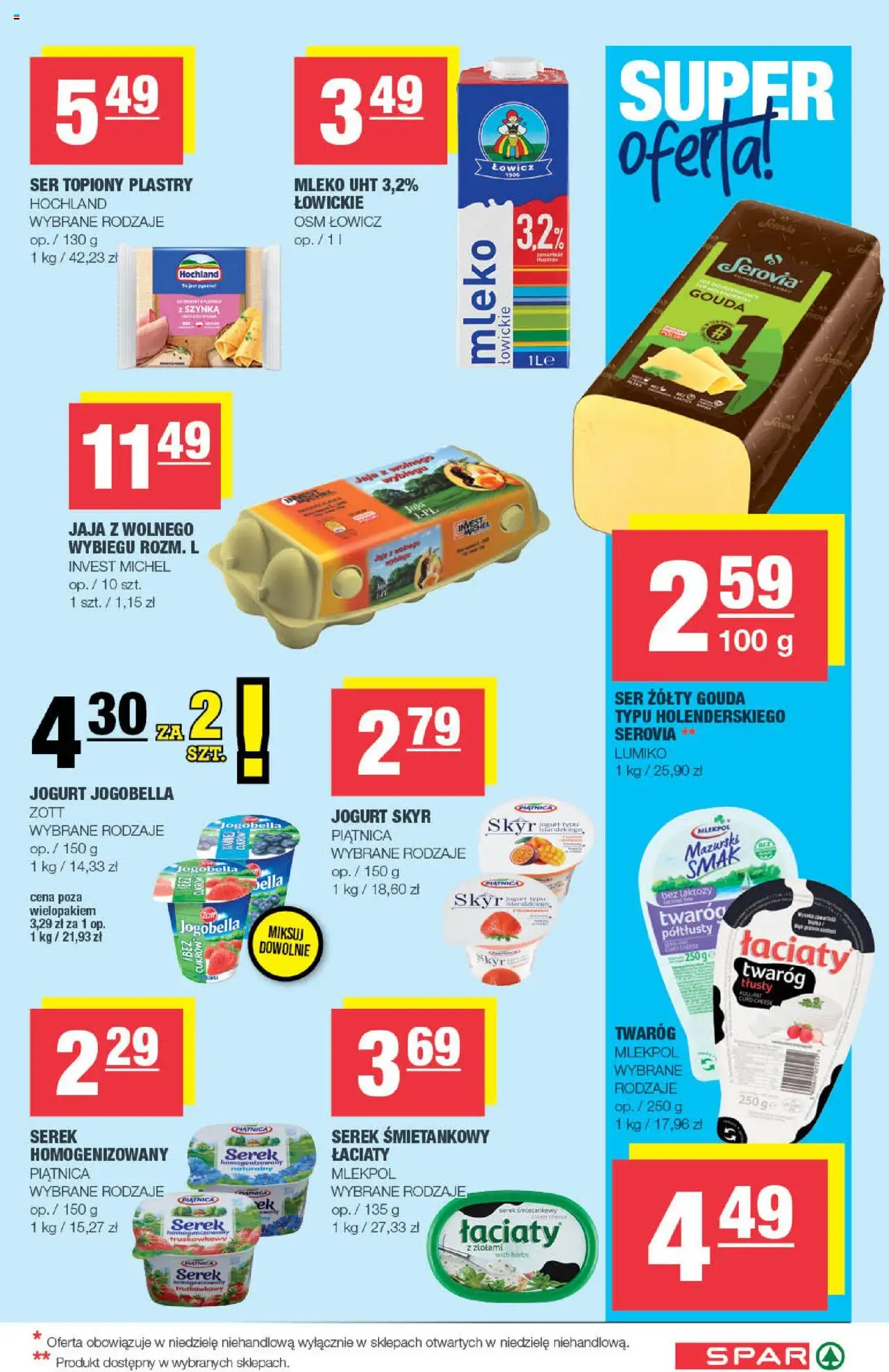 Spar Gazetka od 13.08.2025 | Strona: 3 | Produkty: Bez laktozy, Szynka, Mleko, Ser