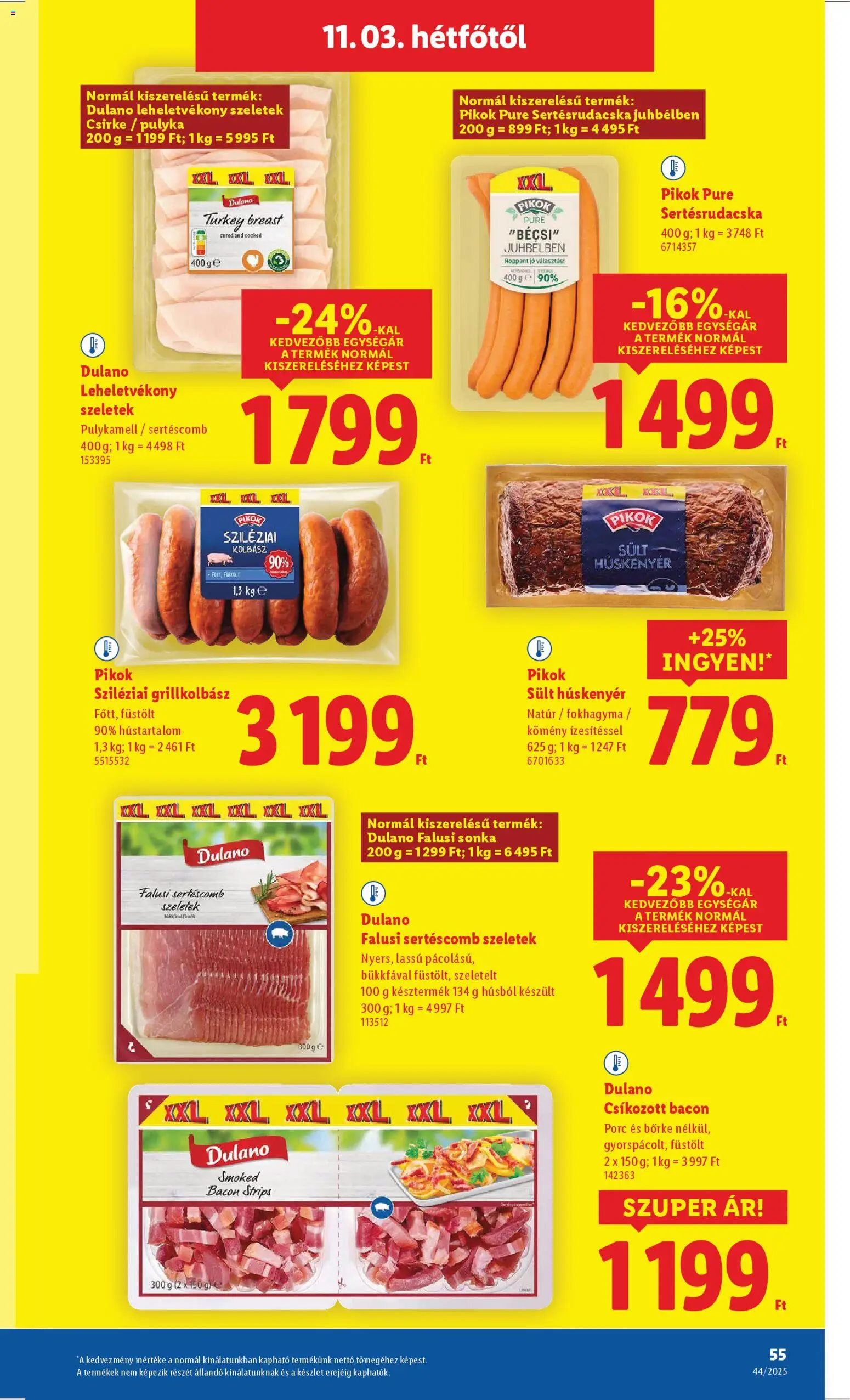 Lidl akciós ujság - amely érvényes a következő dátumtól: 30.10.2025 | Oldal: 55 | Termékek: Fokhagyma, Grillkolbász, Sertéscomb, Bacon