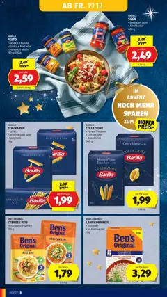 Hofer AT Akciós újság - amely érvényes a következő dátumtól: 19.12.2025 | Oldal: 10 | Termékek: Pesto, Ricotta, Farfalle, Penne