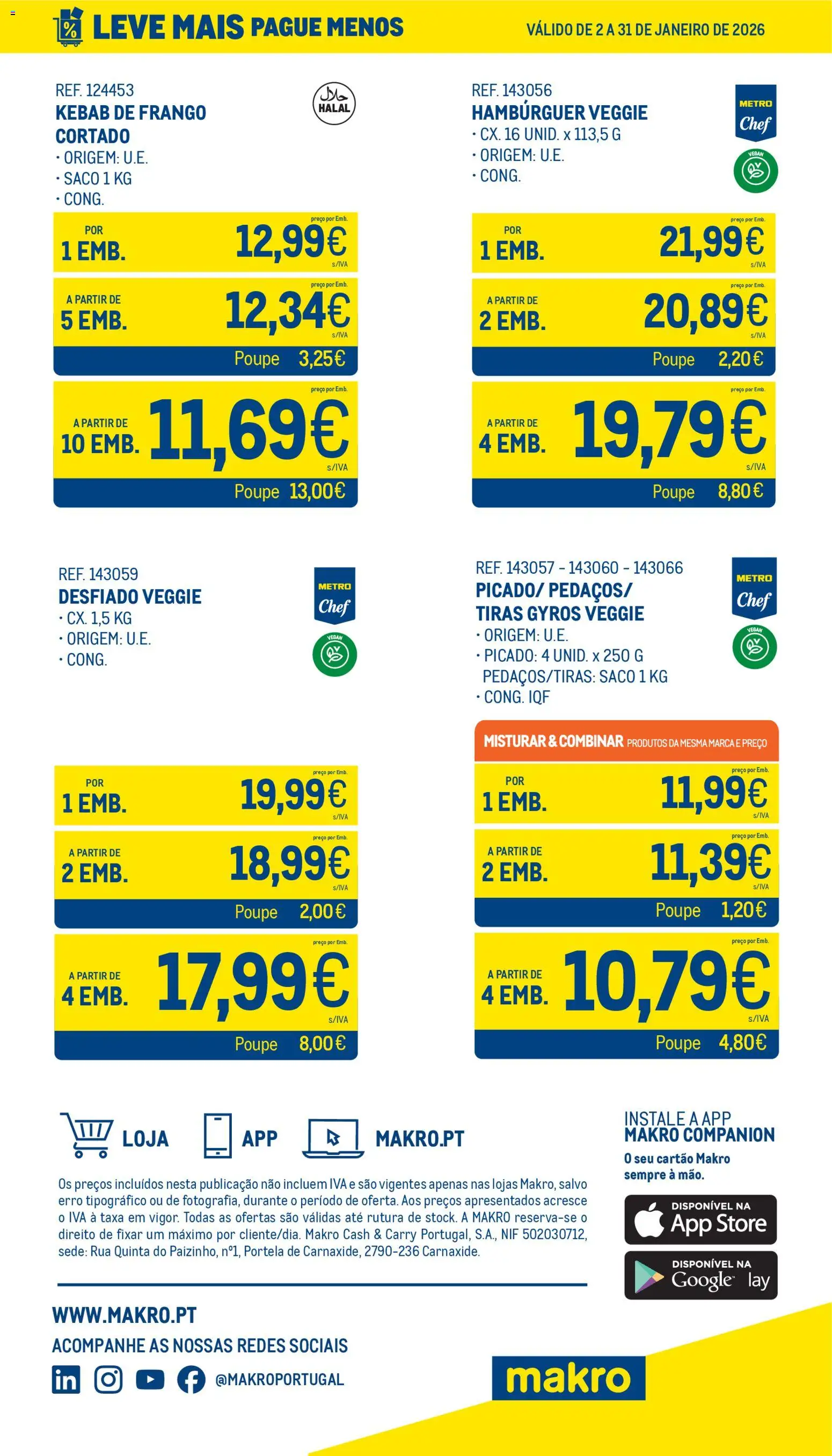 Makro Leve Mais Pague Menos - Carne Congelada │ válido de 02.01.2026 | Página: 6 | Produtos: Frango, Hambúrguer