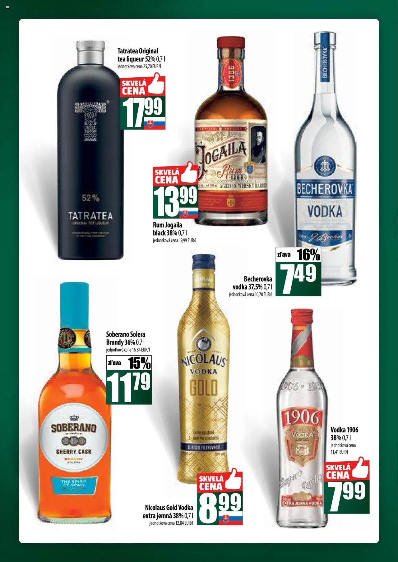 COOP Jednota široká ponuka │ platný od 14.08.2025 | Strana: 54 | Produkty: Becherovka, Soberano, Brandy, Rum
