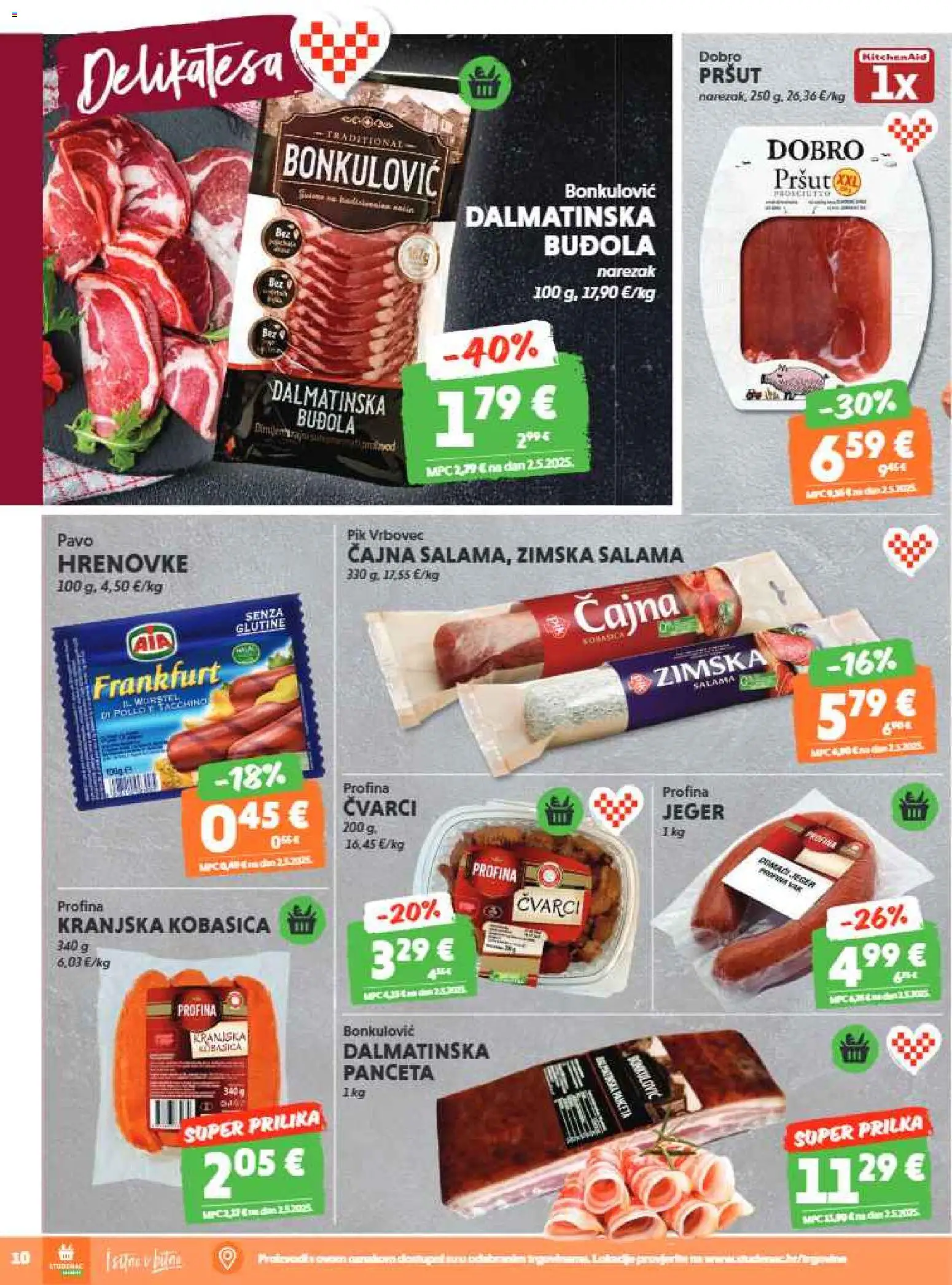 Studenac katalog | vrijedi od 29.10.2025 | Stranica: 10 | Proizvodi: Čvarci, Salama, Kobasica, Pik Vrbovec