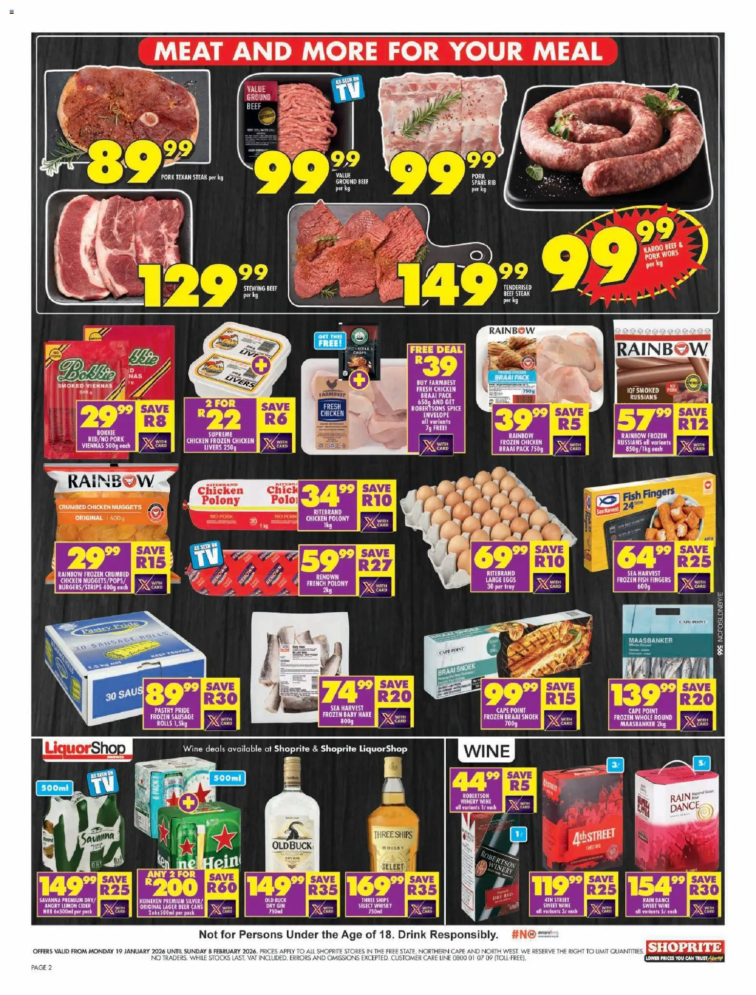 New Shoprite catalogue – valid from 19.01.2026 | Page: 2 | Products: Tray, Eggs, Pork, Beef