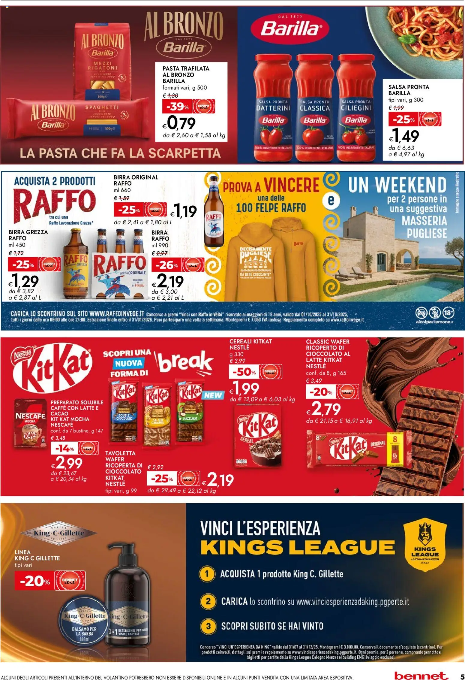 Volantino bennet del 23.10.2025 | Pagina: 5 | Prodotti: Caffè, Cioccolato, Salsa, Pasta