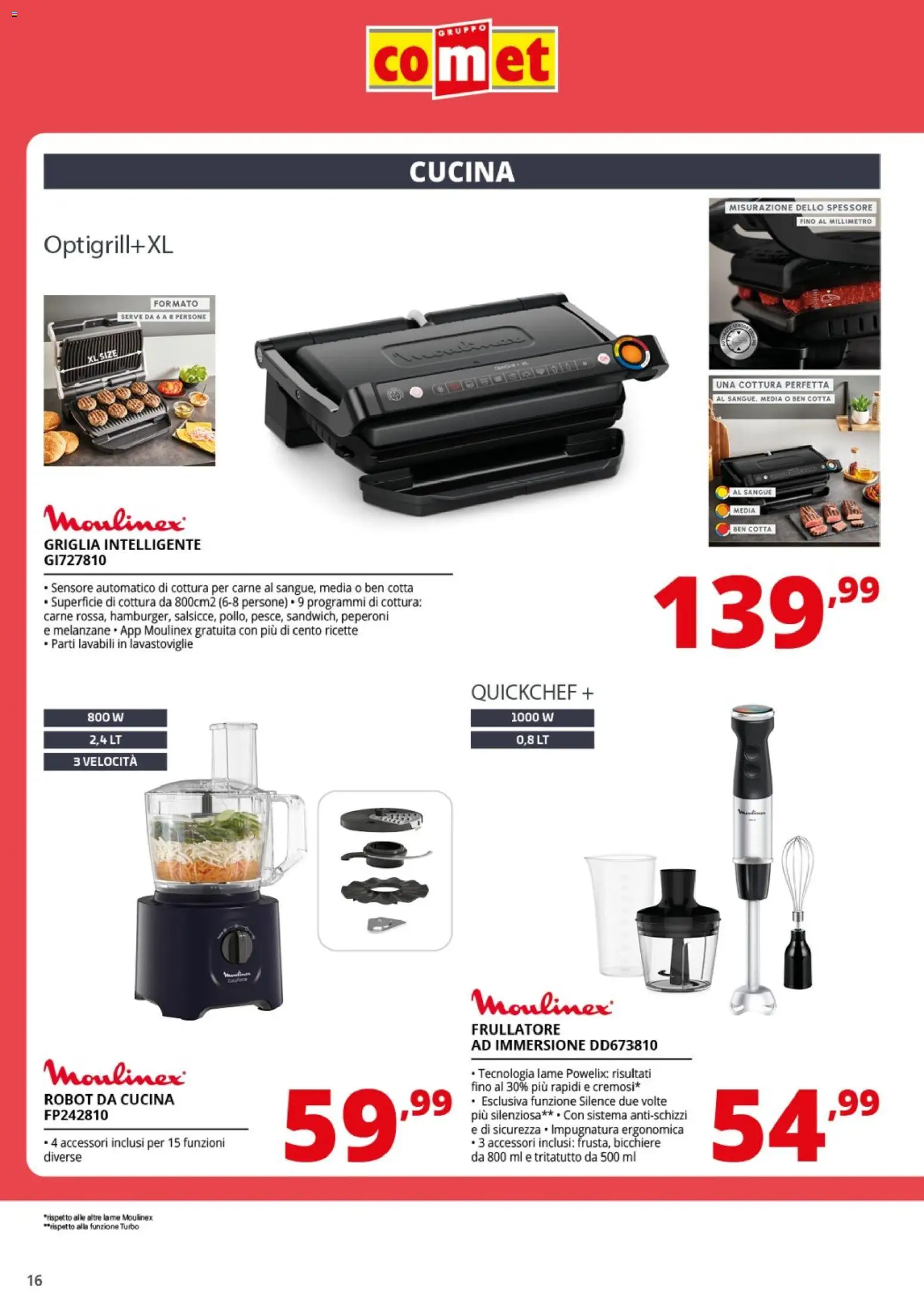 Volantino Comet del 19.01.2026 | Pagina: 16 | Prodotti: Frullatore, Peperoni, Lavastoviglie, Robot da cucina