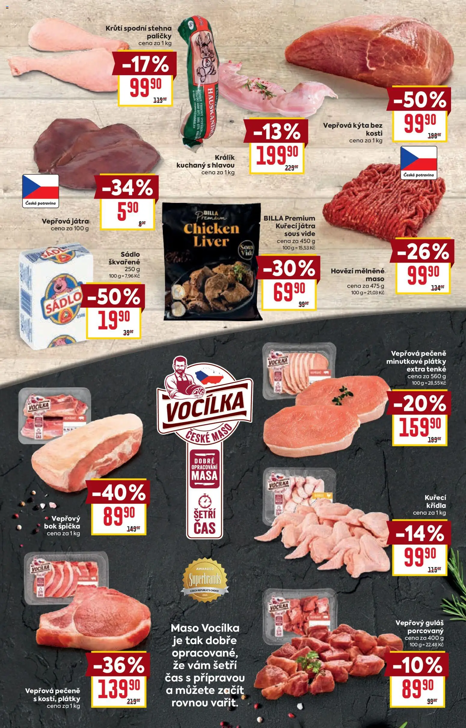 Billa Velký leták od 17.12.2025 | Strana: 9 | Produkty: Vepřová pečeně, Sous vide, Vepřová játra, Kýta