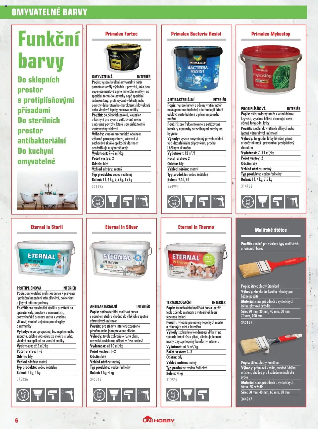 Uni Hobby katalog - Barvy 2025 od 23.05.2025 | Strana: 6 | Produkty: Primalex, Barvy, Štětec