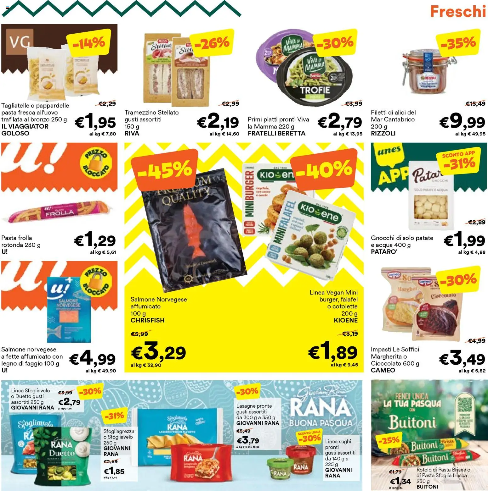 Volantino Unes del 23.03.2026 | Pagina: 5 | Prodotti: Tagliatelle, Pasta, Gnocchi, Pasta brisée