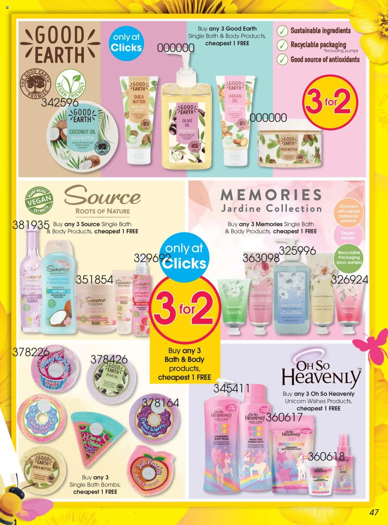 New Clicks catalogue – valid from 23.09.2025 | Page: 47 | Products: Pumps, Cream, Water, Peach