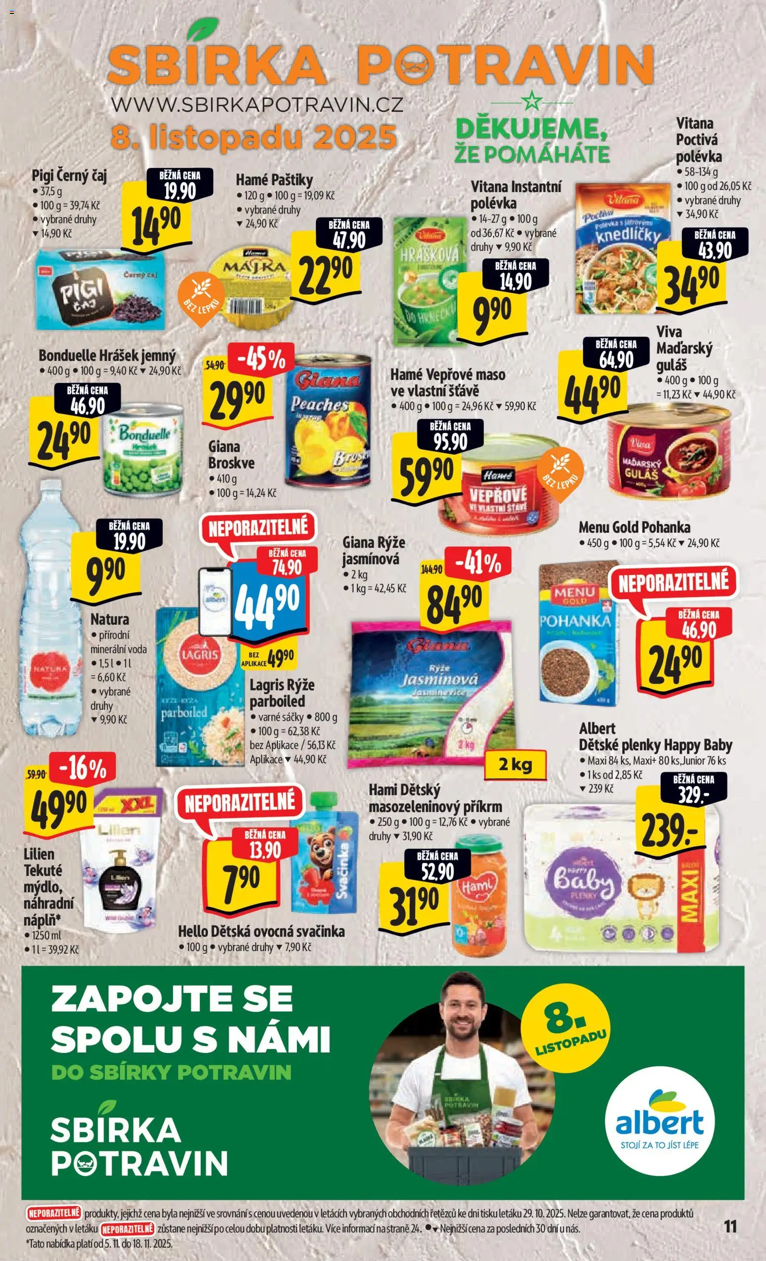 Albert leták - Hypermarket od 05.11.2025 | Strana: 18 | Produkty: Pohanka, Příkrm, Hrášek, Maso