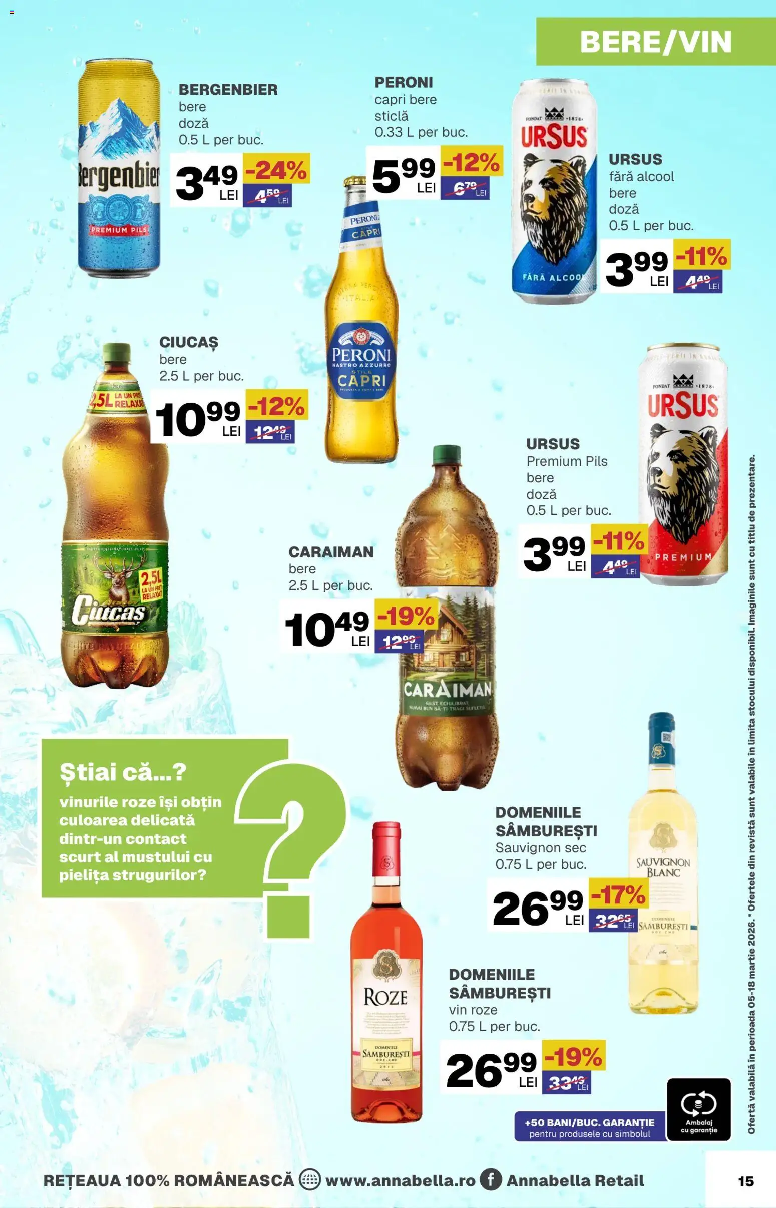 Noul catalog Annabella – valabil de la 05.03.2026 | Pagină: 15 | Produse: Vin, Bere, Plastik Kulübe