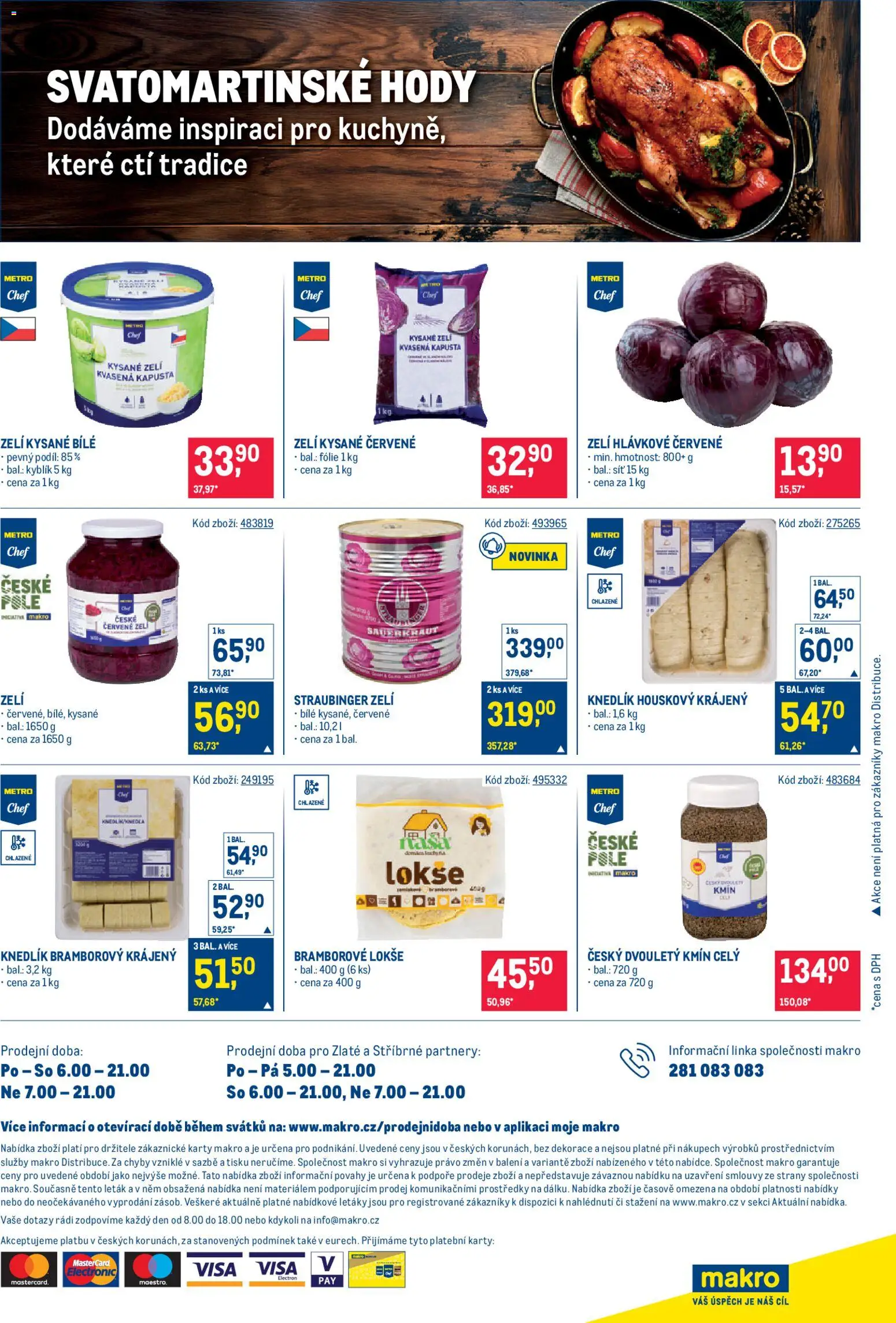 Makro leták - Gastronomie od 22.10.2025 | Strana: 24 | Produkty: Zelí, Kapusta, Karty, Dekorace