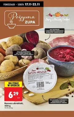 Pogląd oferty "Barszcz ukraiński, 450 g, Zupa barszcz ukraiński, 450 g" - ważna od 17.11.2025 | Strona: 29 | Produkty: Barszcz, Olej, Kapusta biała, Przyprawy