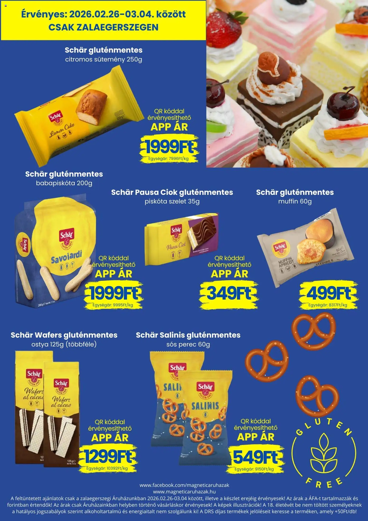 Magnetic akciós ujság - amely érvényes a következő dátumtól: 26.02.2026 | Oldal: 4 | Termékek: Muffin, Babapiskóta, Gluténmentes, Sütemény