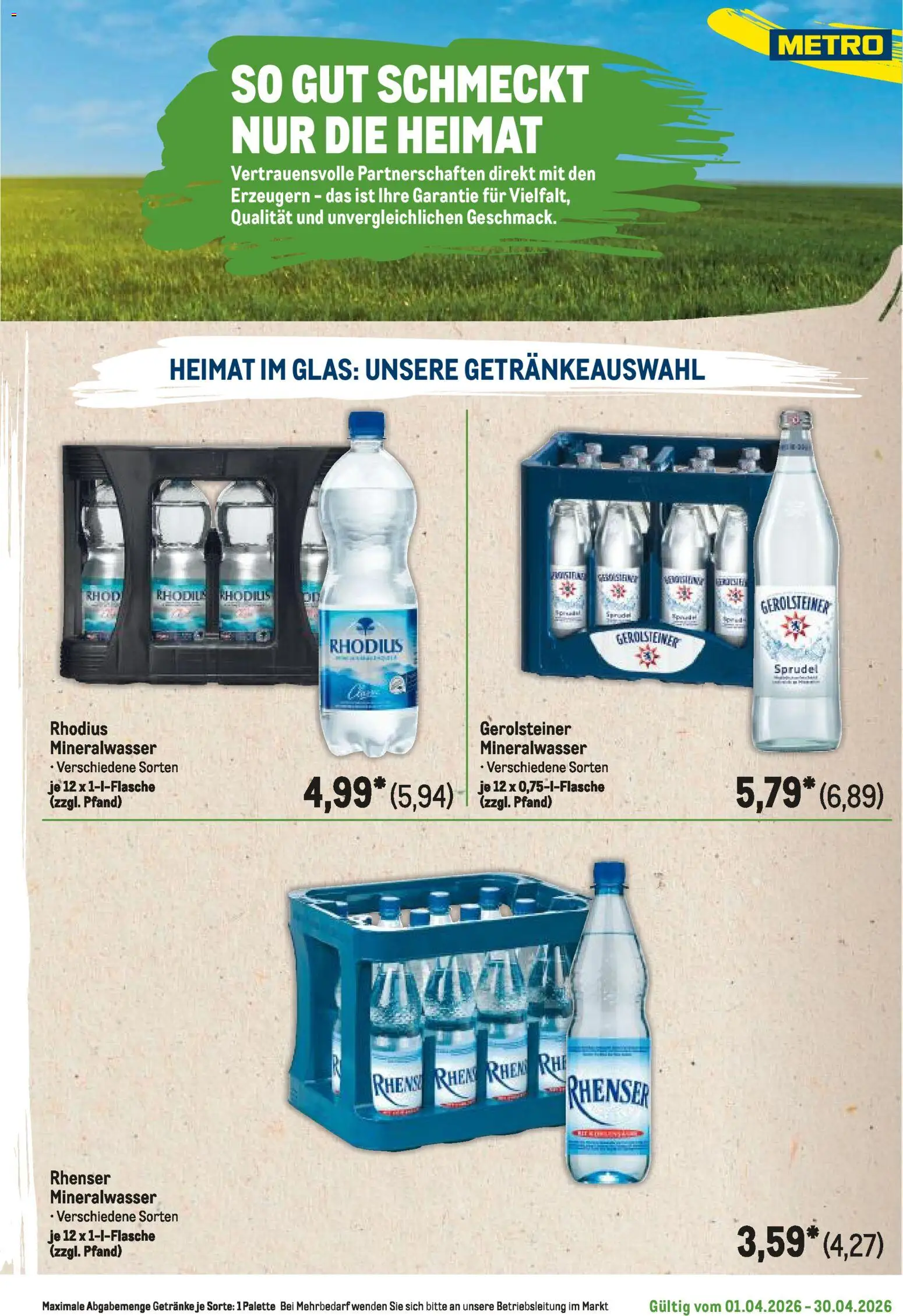 Metro Regionaler Flyer – gültig ab 01.04.2026 | Seite: 73 | Produkte: Mineralwasser, Gerolsteiner