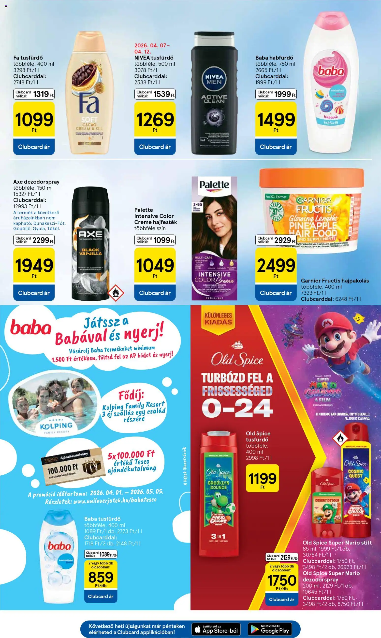 Tesco akciós ujság - amely érvényes a következő dátumtól: 07.04.2026 | Oldal: 25 | Termékek: Body, Hajpakolás, Habfürdő, Tusfürdő