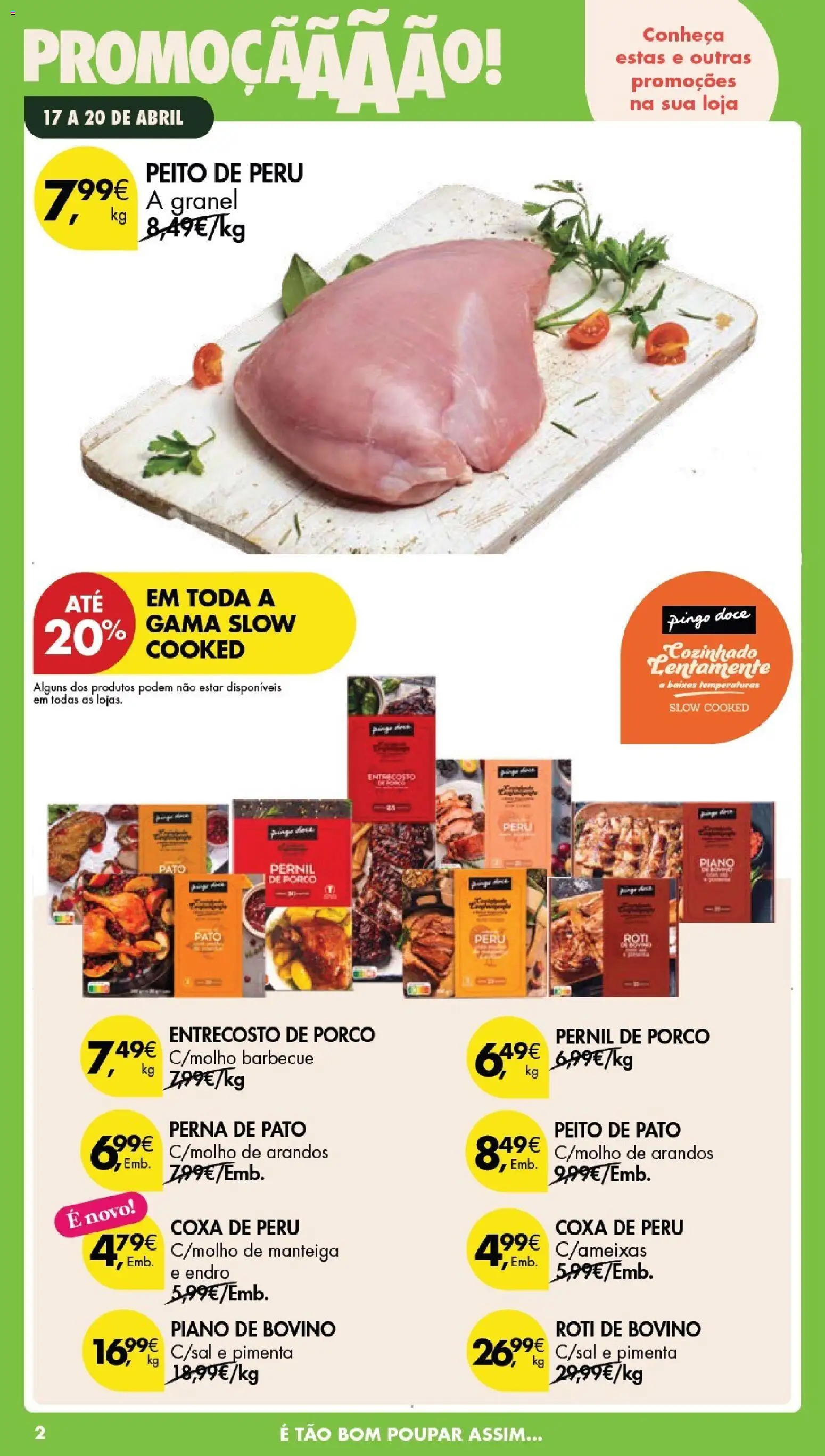 Pingo Doce Poupe este Fim de Semana │ válido de 17.04.2026 | Página: 2 | Produtos: Peito de peru, Peru, Pimenta, Manteiga
