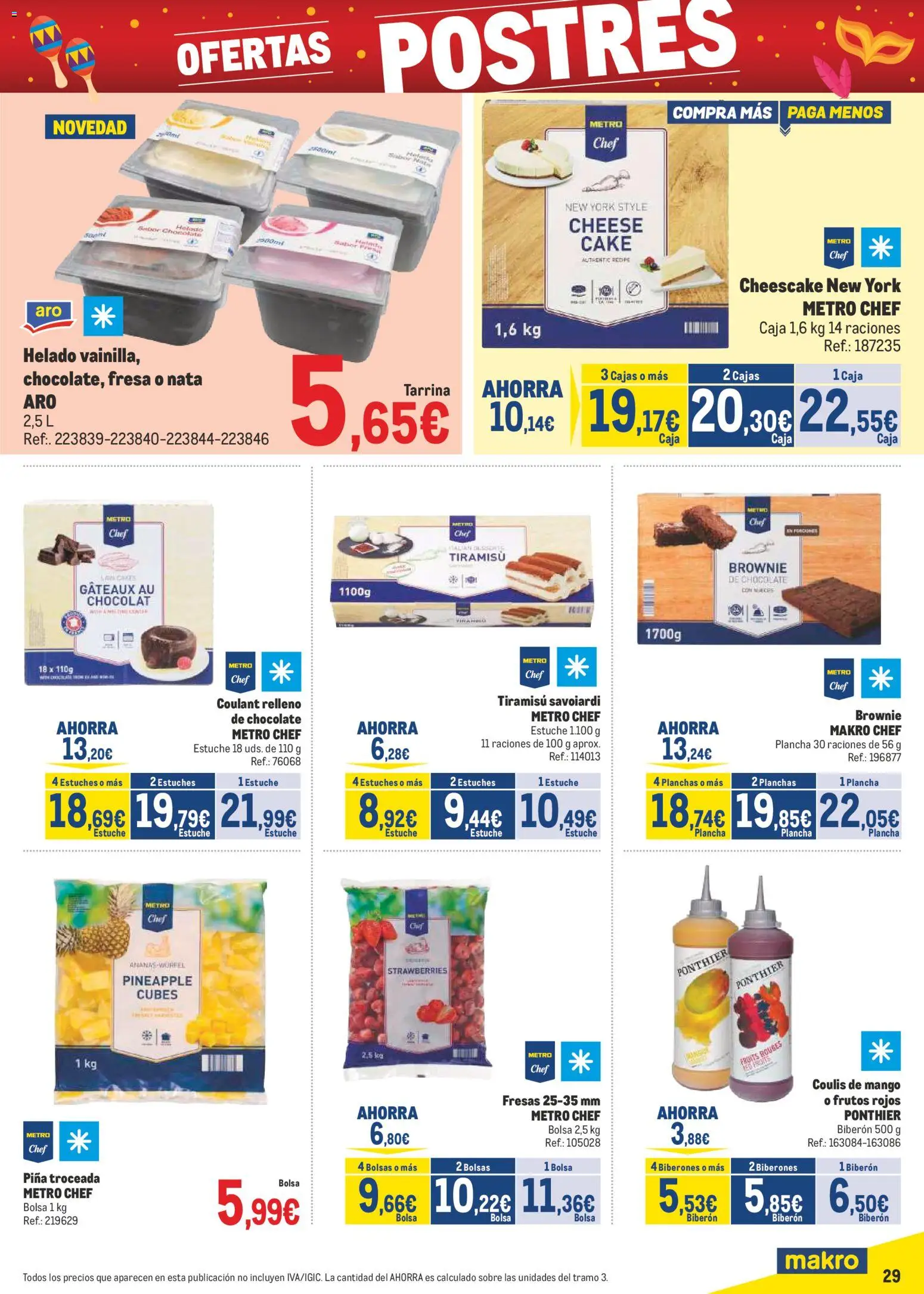 Makro - Precios Canarias │ válido desde el 02.02.2026 | Página: 29 | Productos: Chocolate, Piña, Ρούτερ, Caja