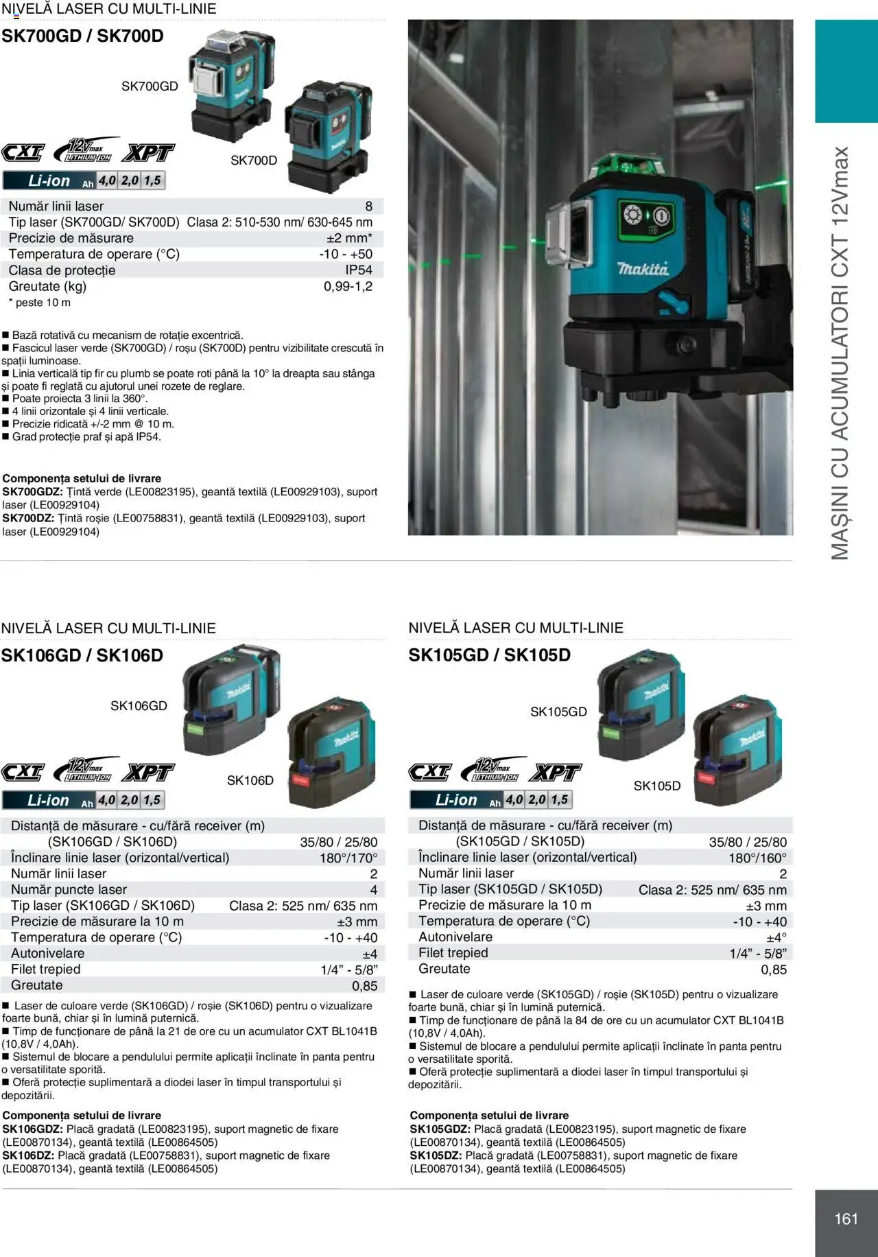 Noul catalog Makita – valabil de la 08.01.2025 | Pagină: 161 | Produse: Suport magnetic, Geantă, Pește, Apă