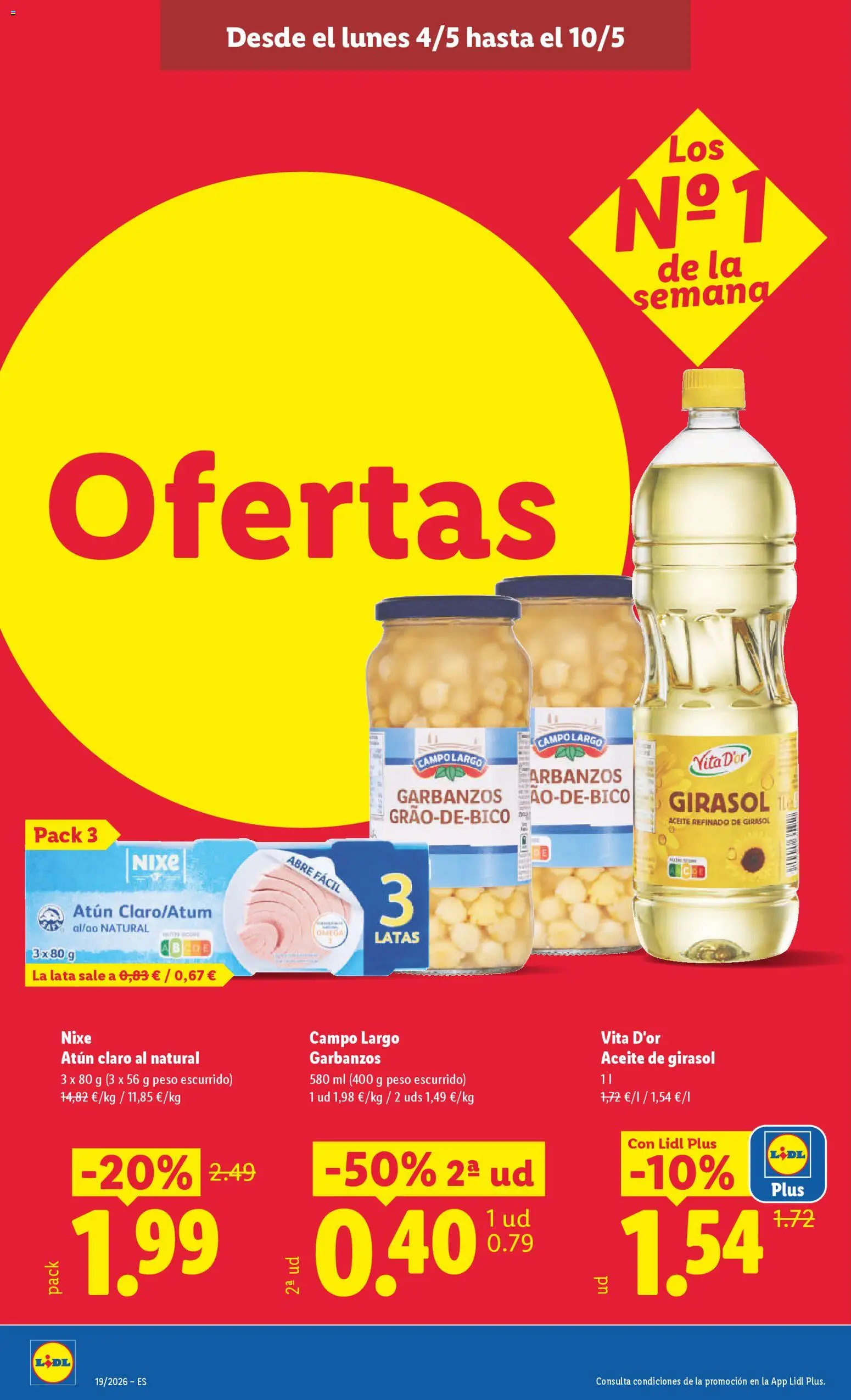 Lidl folleto │ válido desde el 04.05.2026 | Página: 12 | Productos: Aceite, Aceite de girasol, Peso, Atún claro