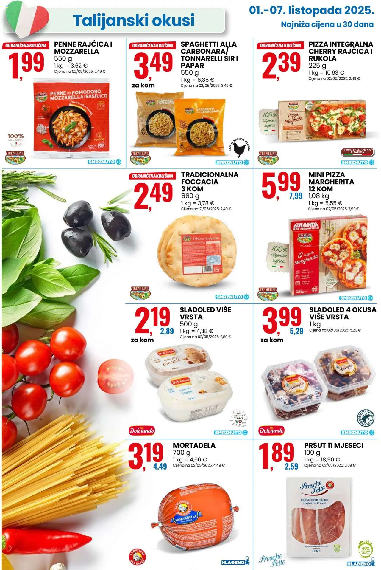 Eurospin katalog | vrijedi od 01.10.2025 | Stranica: 4 | Proizvodi: Pizza, Mortadela, Papar, Rajčica