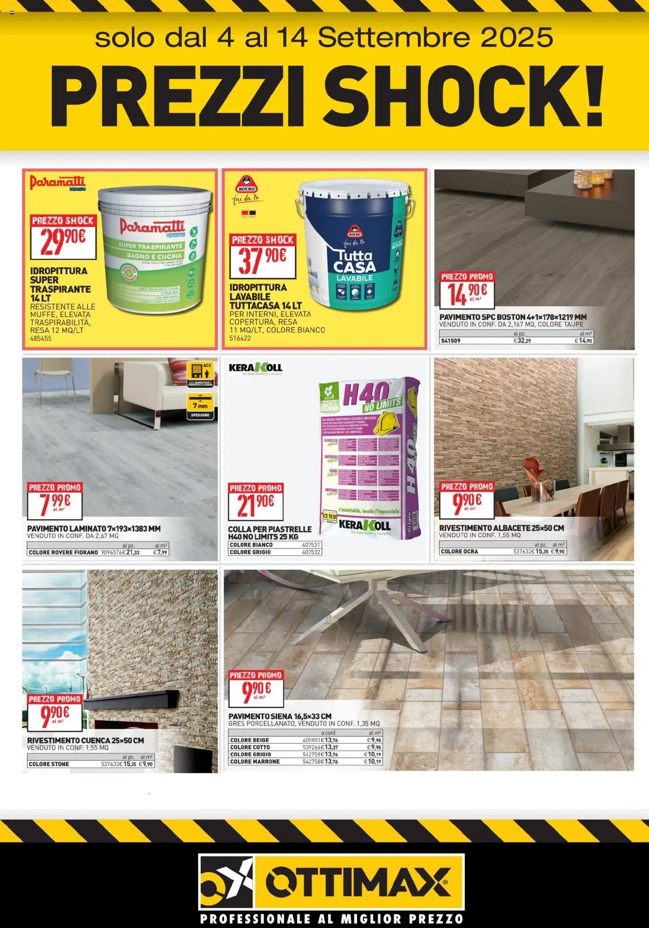 Volantino Ottimax del 04.09.2025 | Pagina: 4 | Prodotti: Piastrelle, The, Colla, Bagno
