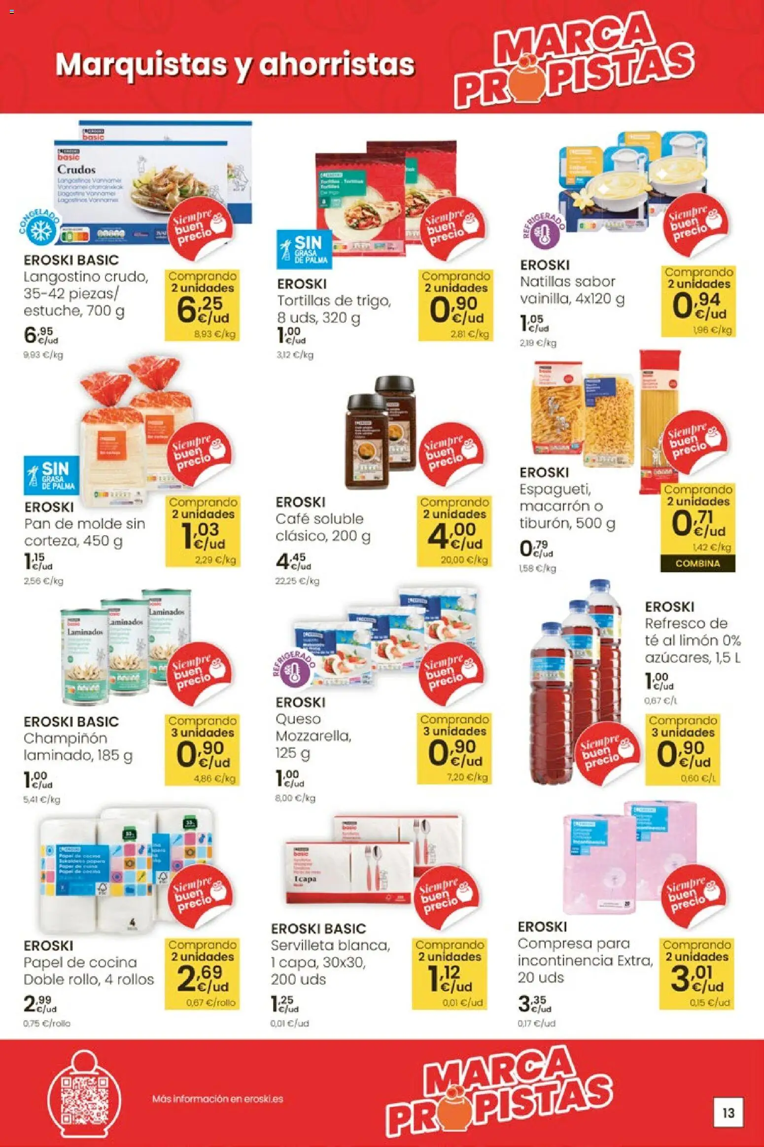 Eroski - Quieres ahorrar conmigo │ válido desde el 26.03.2026 | Página: 13 | Productos: Pan, Café, Pan de molde, Langostino