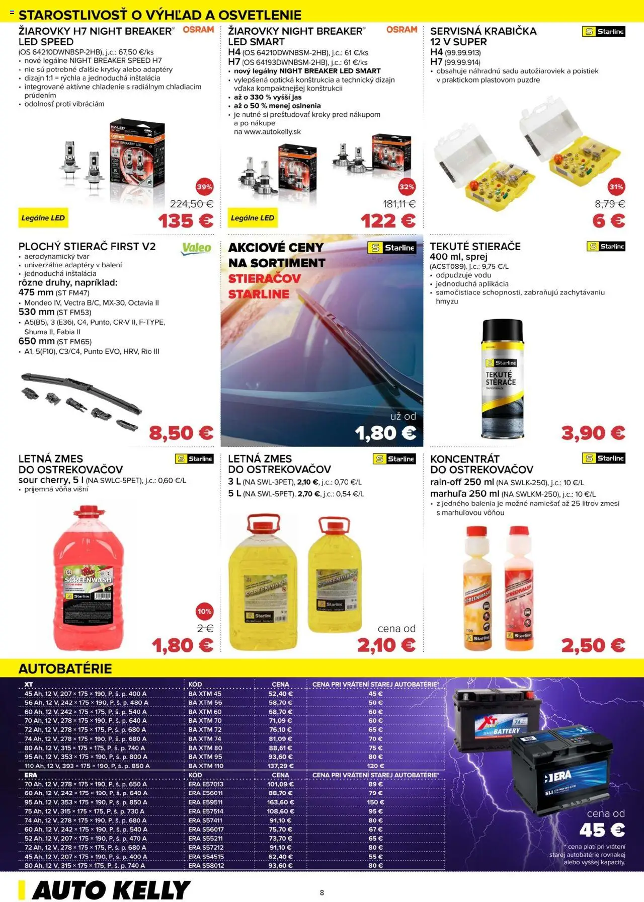 Auto Kelly leták │ platný od 27.05.2025 | Strana: 8 | Produkty: Osvetlenie, Žiarovky, Led
