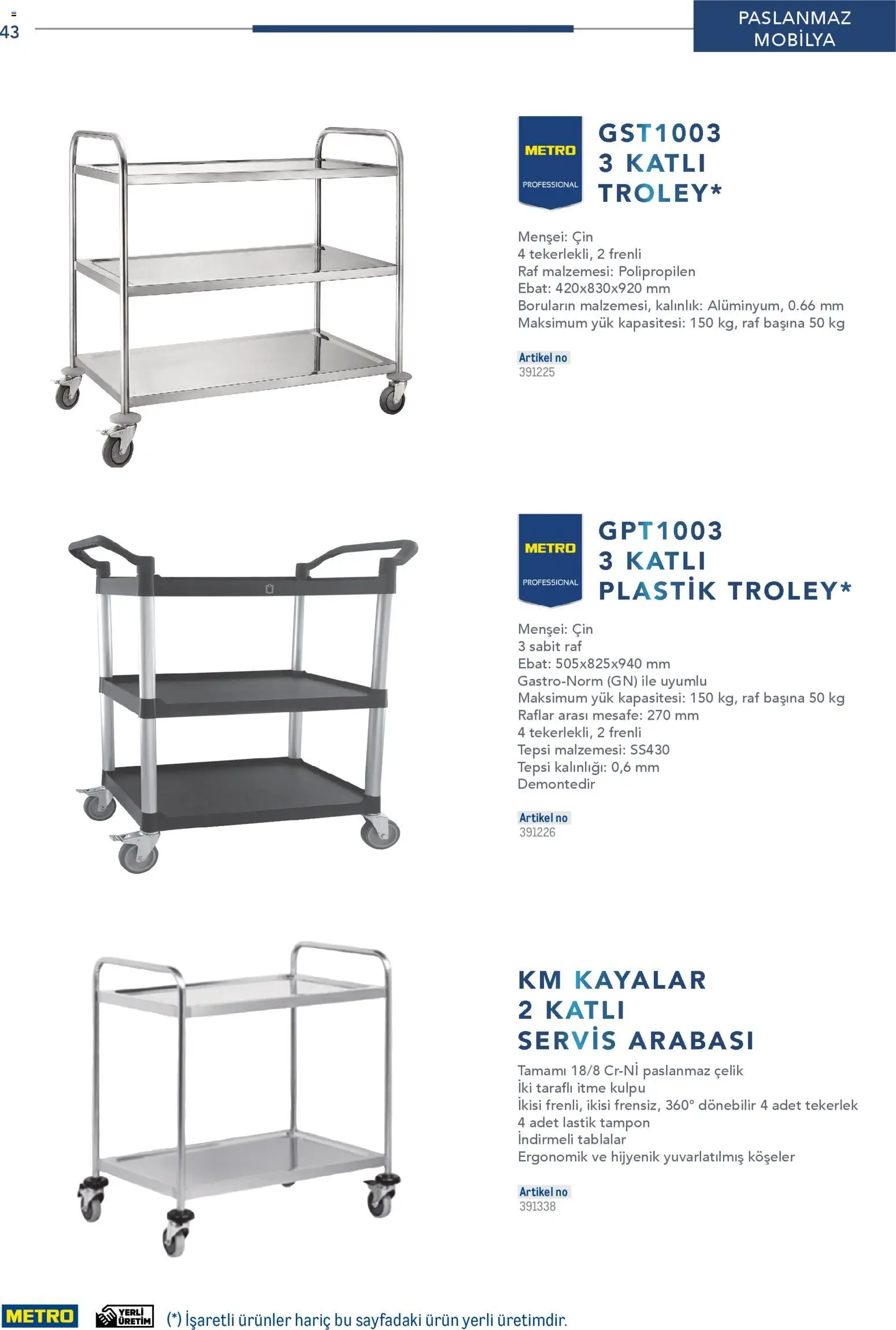 Metro - Profesyonel Çözümler - 26.12.2025 tarihinden itibaren geçerlidir | Sayfa: 43 | Ürünler: Raf, Lastik, Cin, Tepsi