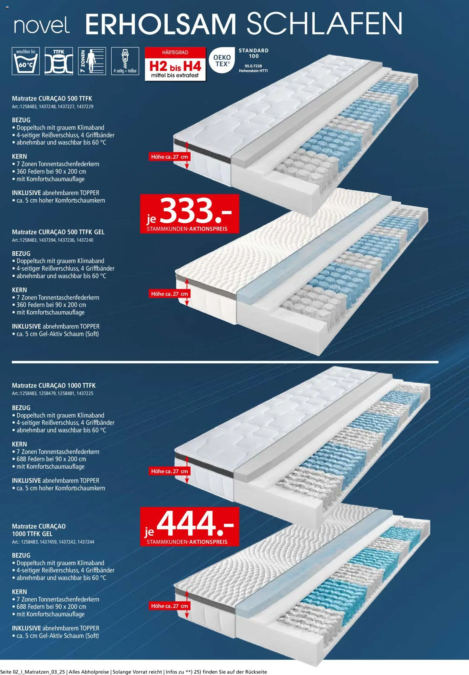 Zurbrüggen Matratzen-Spezial – gültig ab 15.11.2025 | Seite: 2 | Produkte: Matratze, Topper