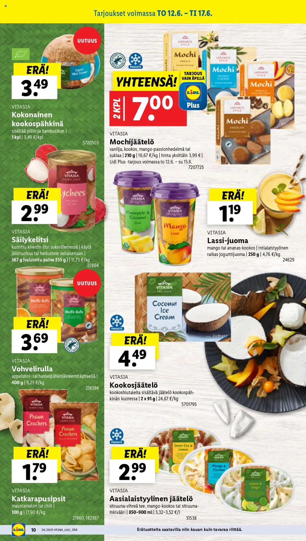  | Sivu: 12 | Tuotteet: Kokonainen, Mango, Kookospähkinä, Jäätelö