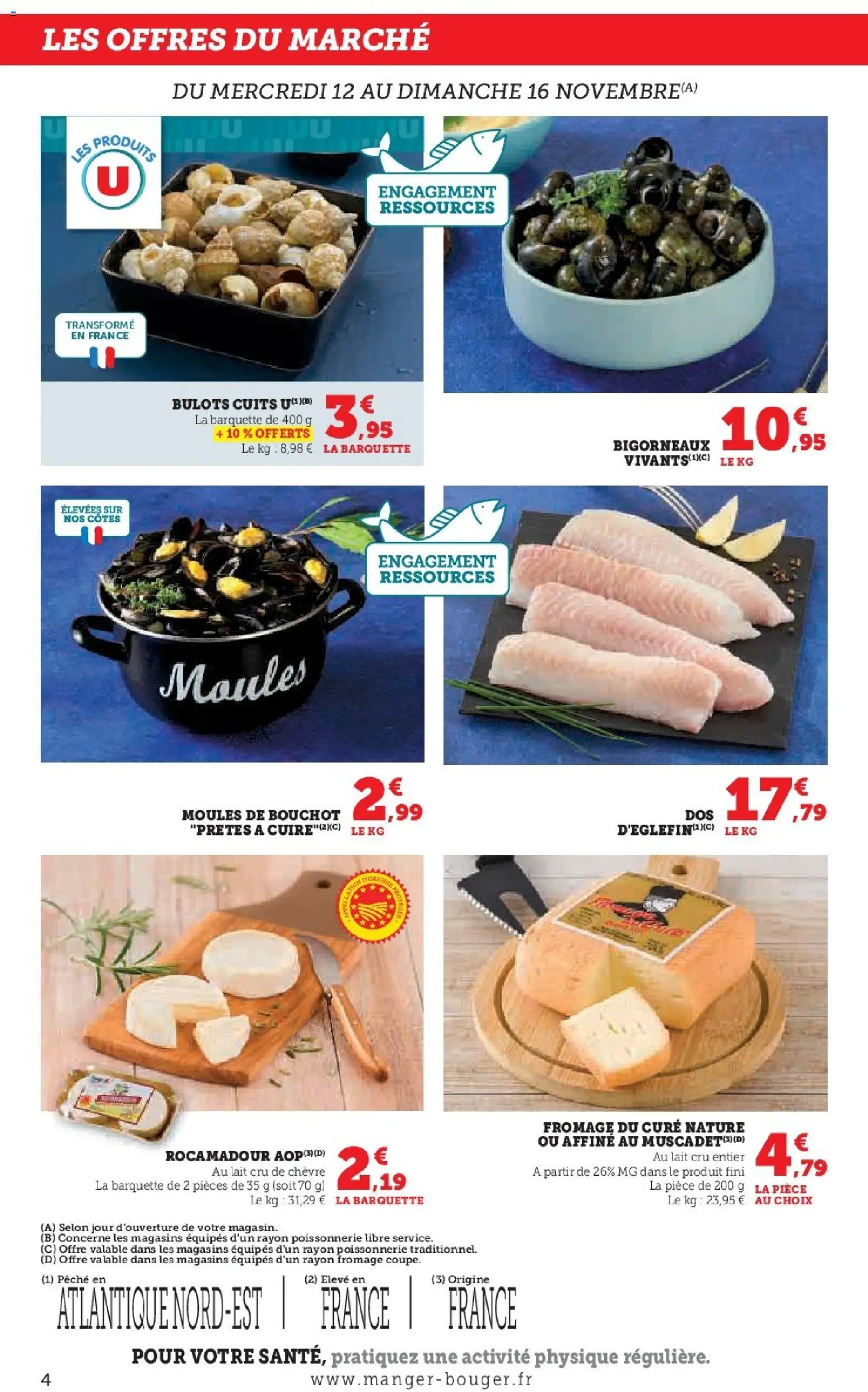 {H1} | Page: 4 | Produits: Bulots cuits, Moules de bouchot, Lait, Fromage