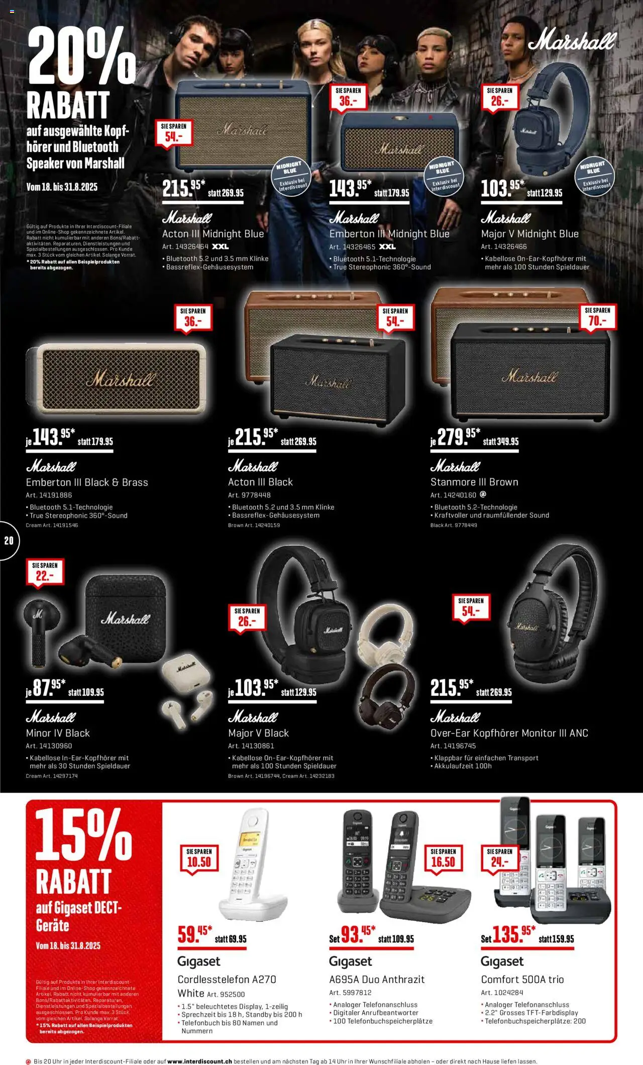 Interdiscount Aktionen ab 18.08.2025 | Seite: 20 | Produkte: Monitor, Kopfhörer