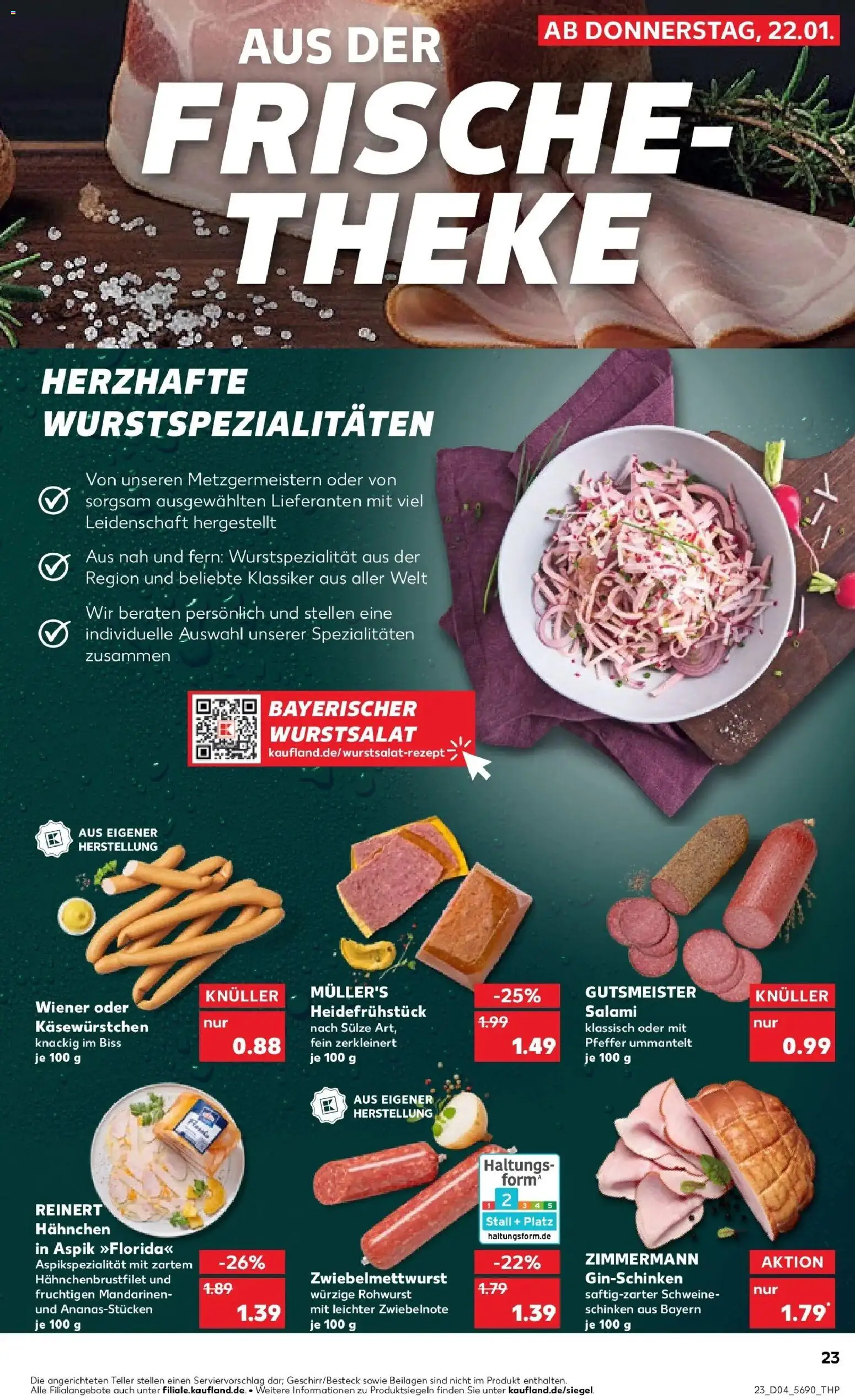 Kaufland prospekt Dresden	 – gültig ab 25.01.2026 | Seite: 23 | Produkte: Theke, Mandarinen, Pfeffer, Salami