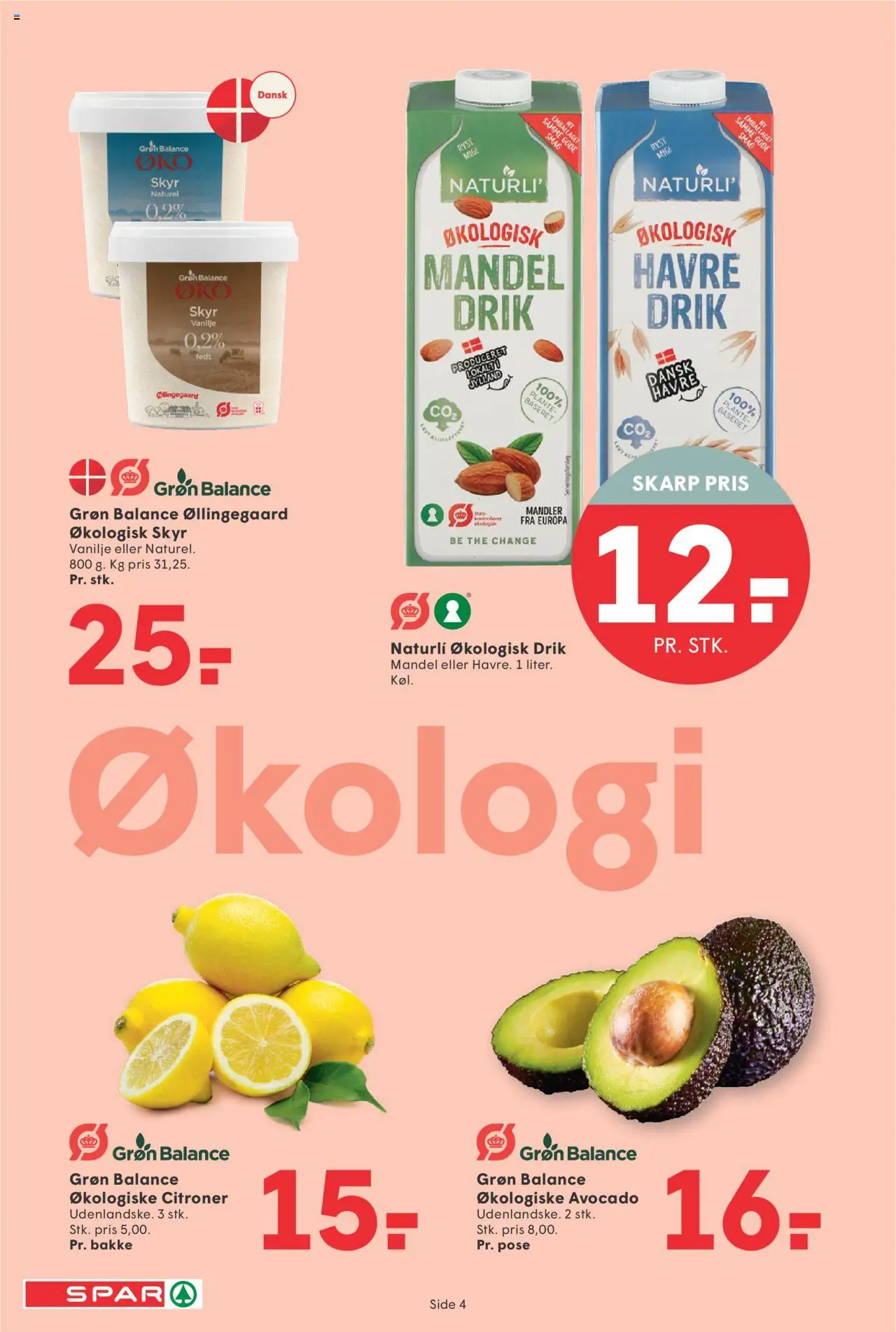 Spar Tilbudsavis gyldig fra 22.08.2025 | Side: 4 | Produkter: Skyr, Citroner, Mandler, Vanilje