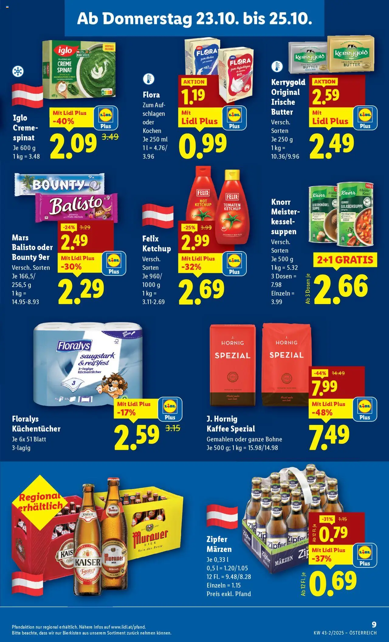 Lidl Flugblatt gültig ab 23.10.2025 | Seite: 13 | Produkte: Ketchup, Creme, Bier, Tomaten
