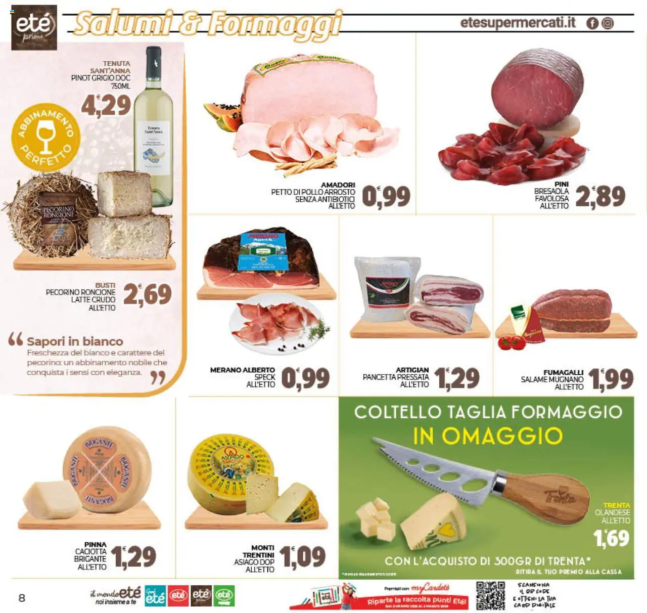 Volantino Eté del 10.10.2025 | Pagina: 8 | Prodotti: Speck, Petto di Pollo, Pollo, Latte