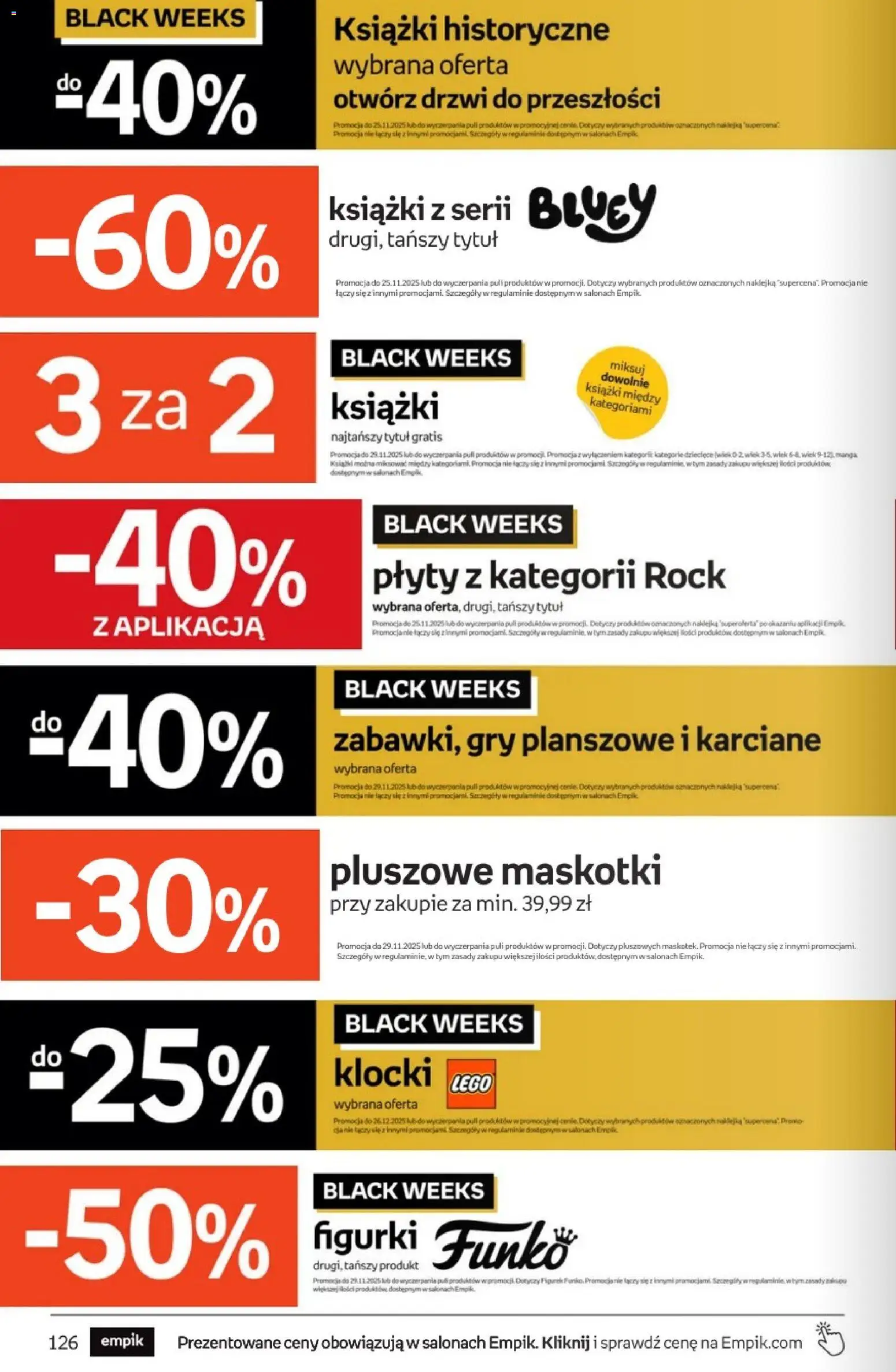 Empik Black Friday od 12.11.2025 | Strona: 126 | Produkty: Figurki, Klocki Lego, Książki, Gry