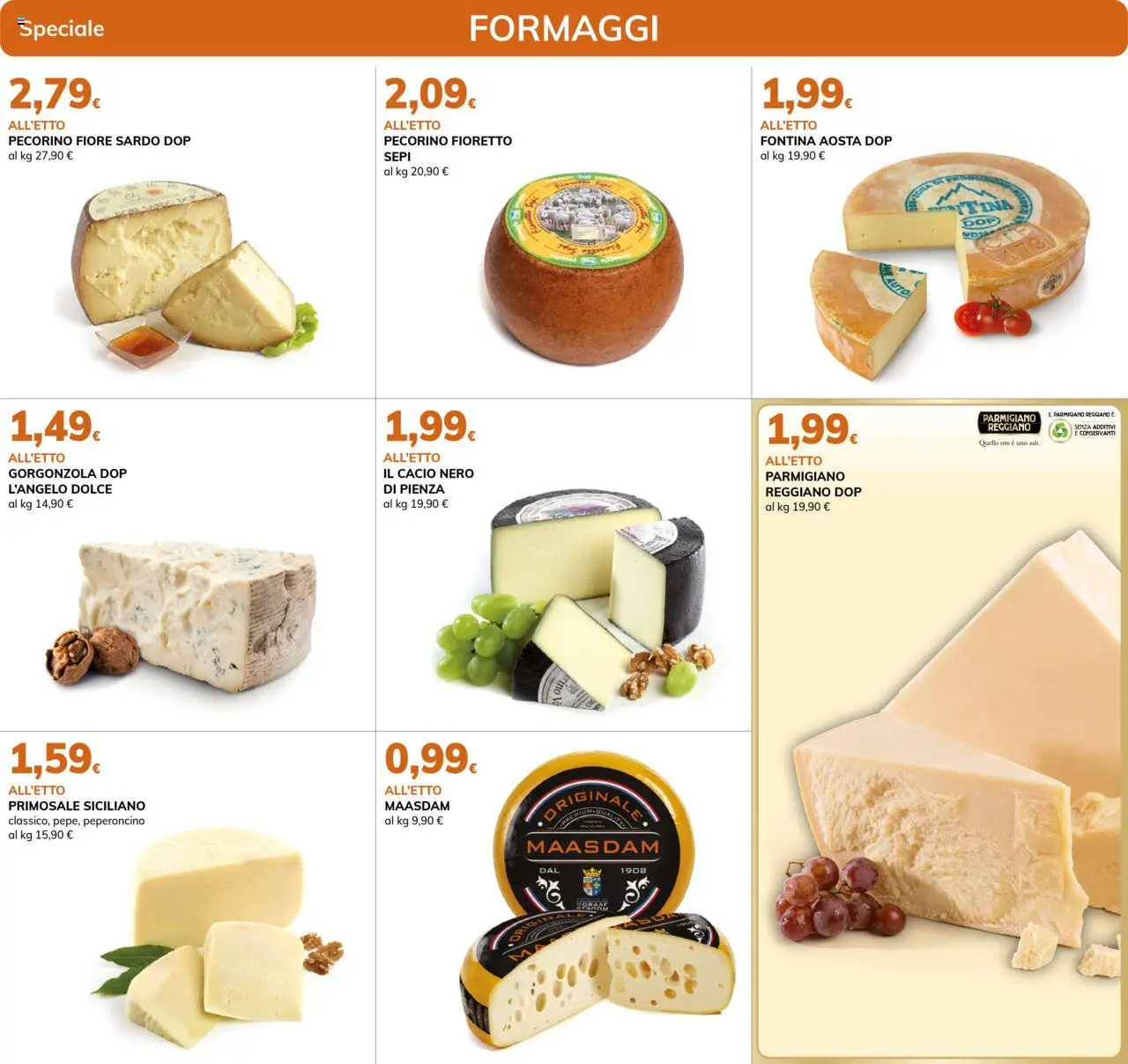 Volantino Basko del 07.10.2025 | Pagina: 2 | Prodotti: Peperoncino, Parmigiano, Gorgonzola, Pecorino