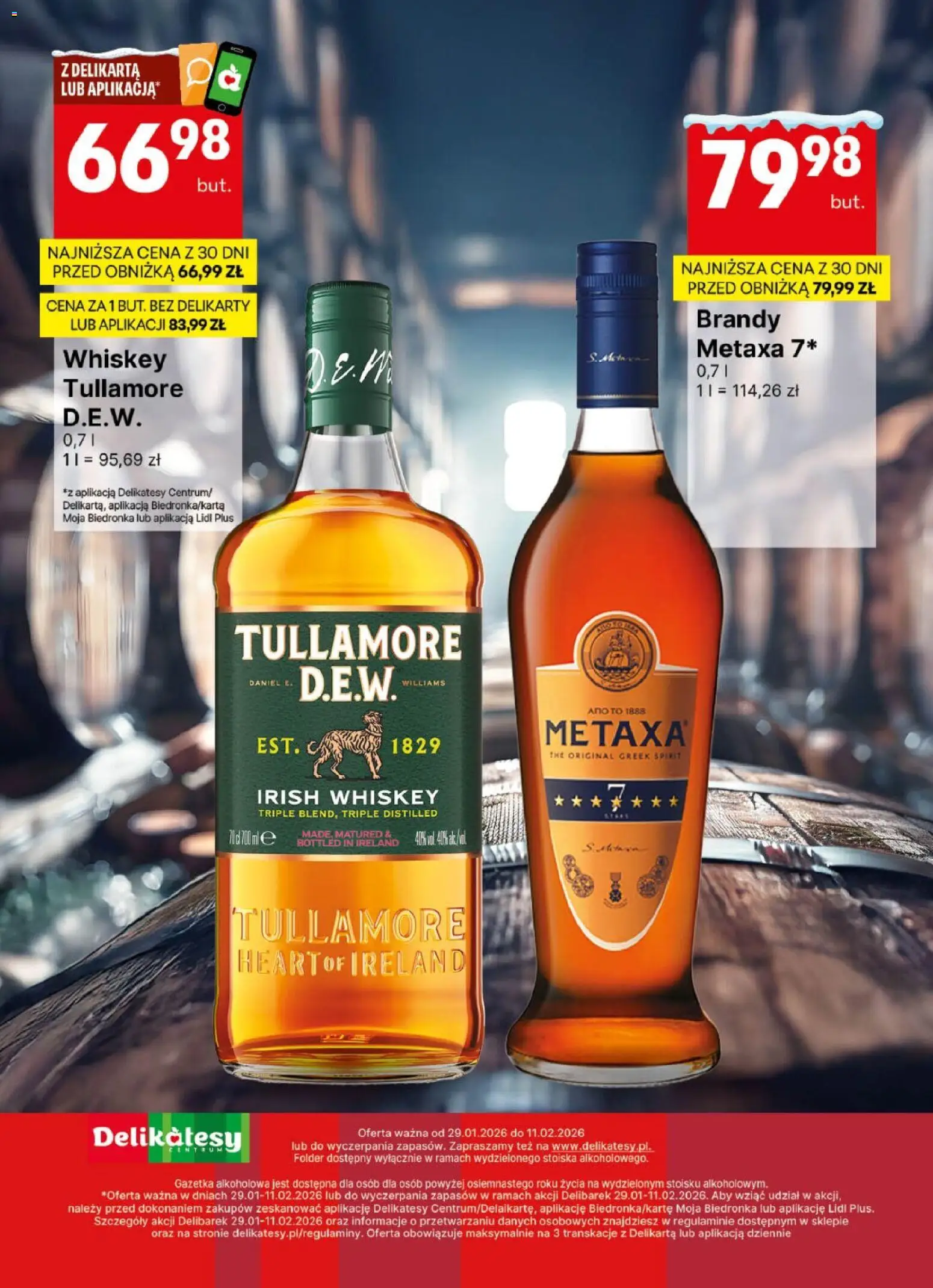 Delikatesy Centrum Gazetka - DeliBarek od 29.01.2026 | Strona: 12 | Produkty: Metaxa, Delikatesy