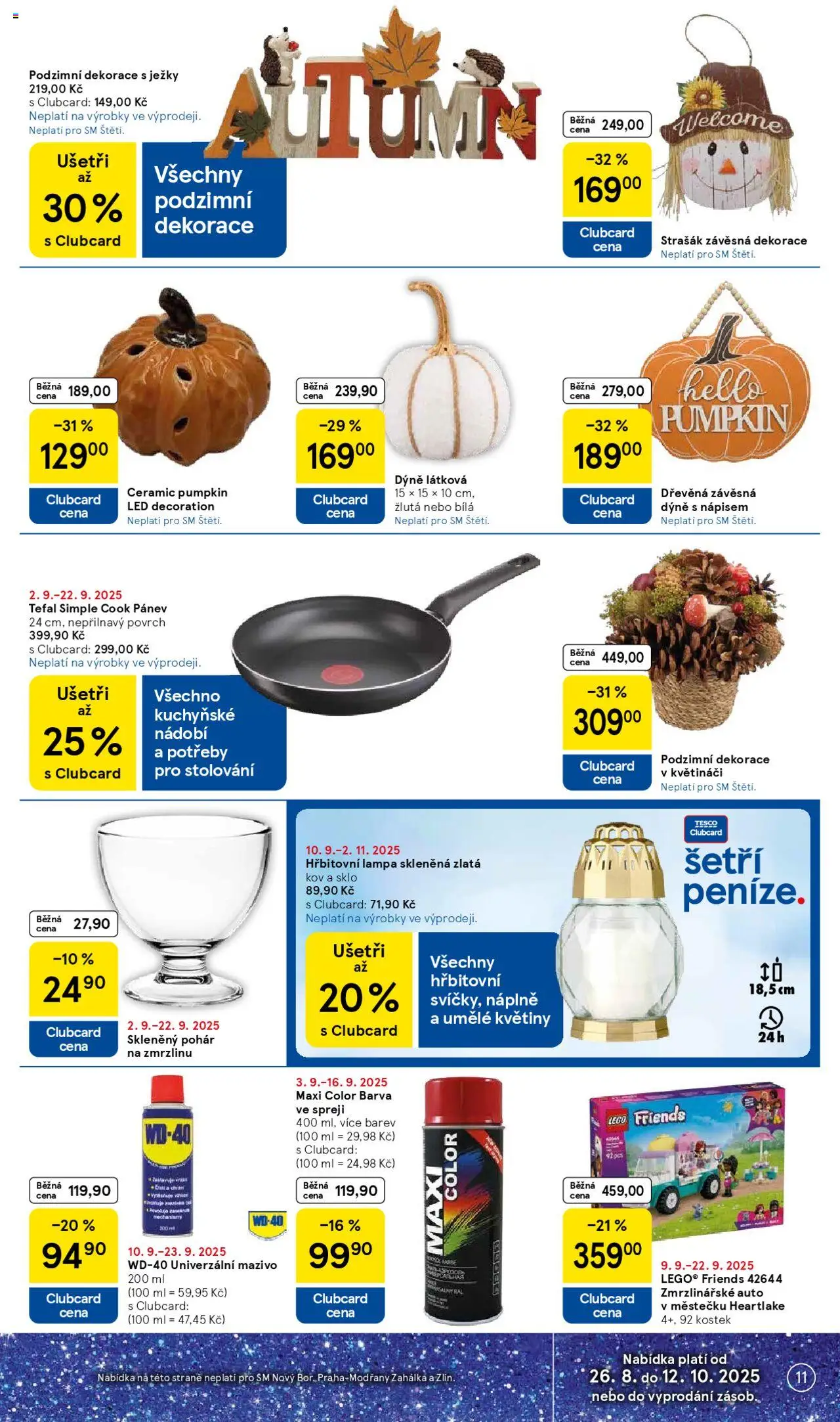 Tesco leták - Supermarket od 10.09.2025 | Strana: 11 | Produkty: Pánev, Nádobí, Květiny, Tefal