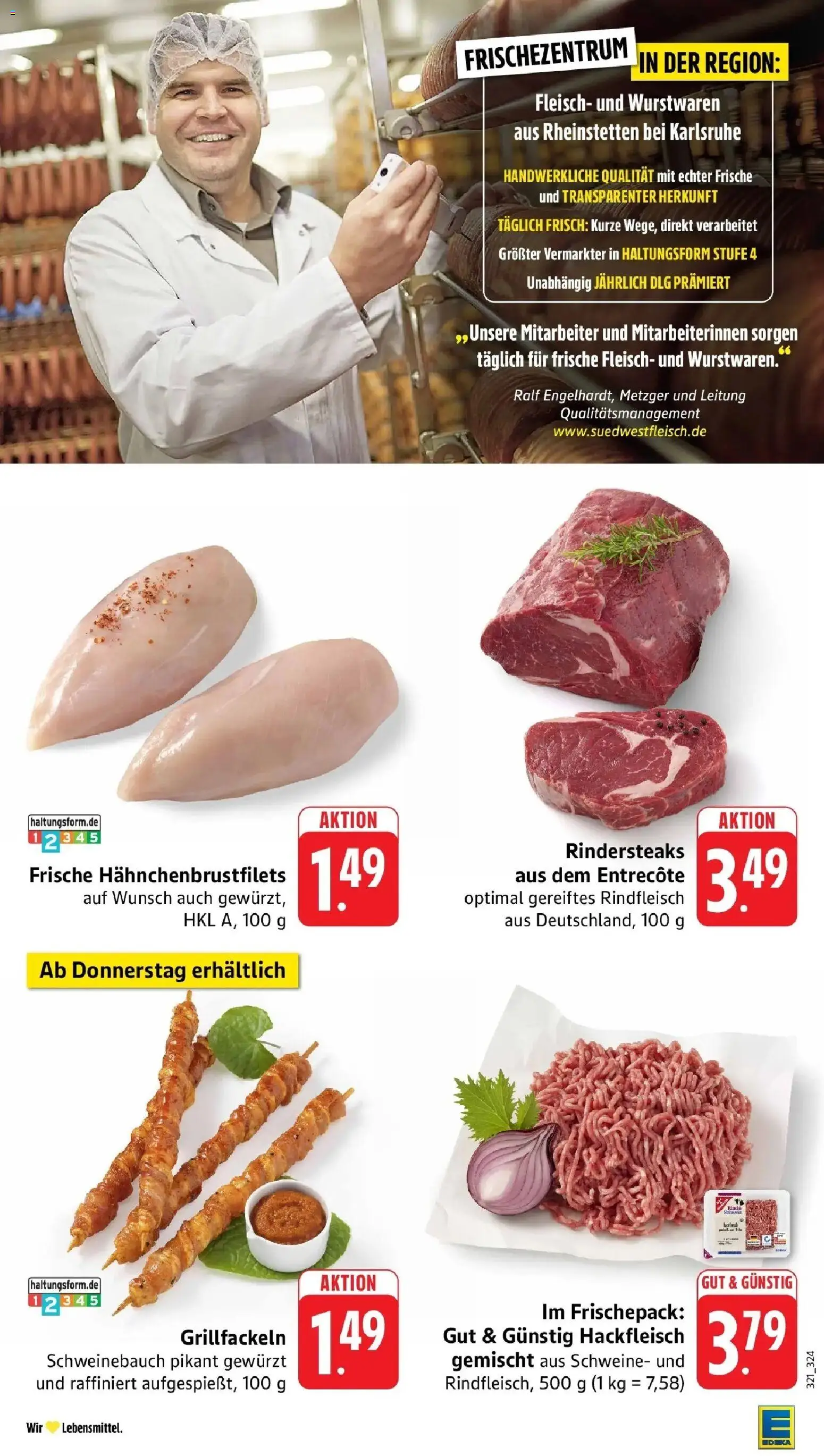 Edeka prospekt Friedrichsthal	 – gültig ab 19.04.2026 | Seite: 8 | Produkte: Schweinebauch, Rindfleisch, Fleisch, Hackfleisch