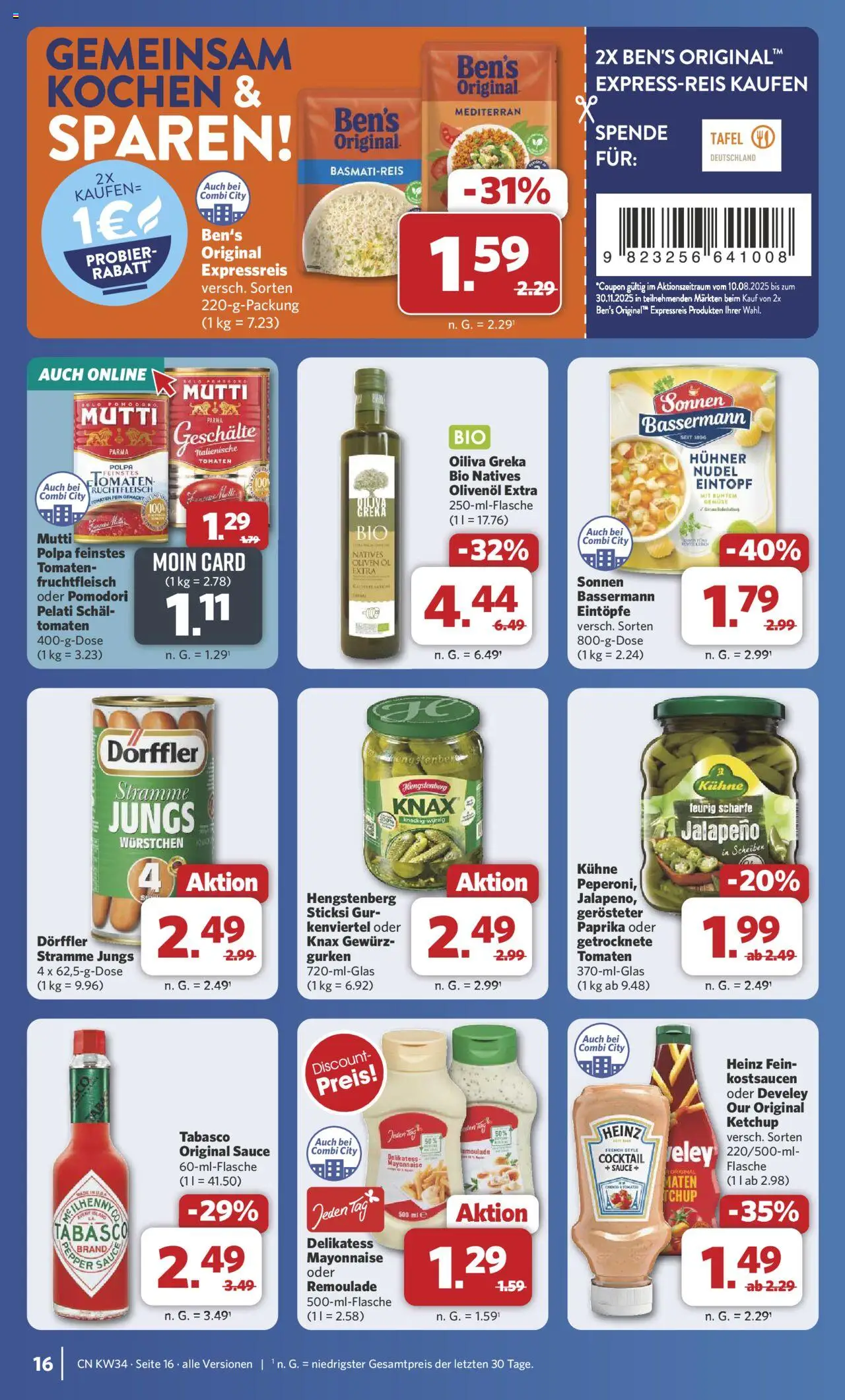 Combi Prospekt 	 - gültig ab dem 18.08.2025 | Seite: 20 | Produkte: Öl, Mayonnaise, Schal, Ketchup