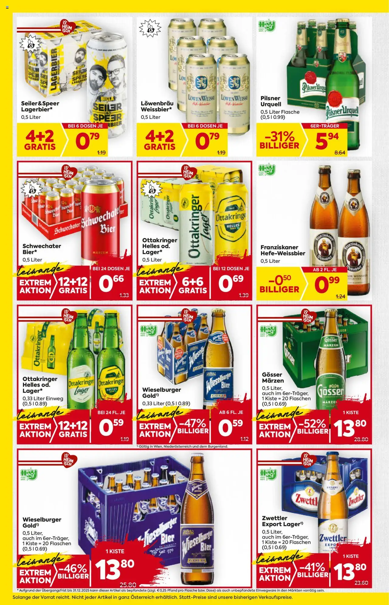 Billa AT akciós ujság - amely érvényes a következő dátumtól: 11.09.2025 | Oldal: 12 | Termékek: Gösser